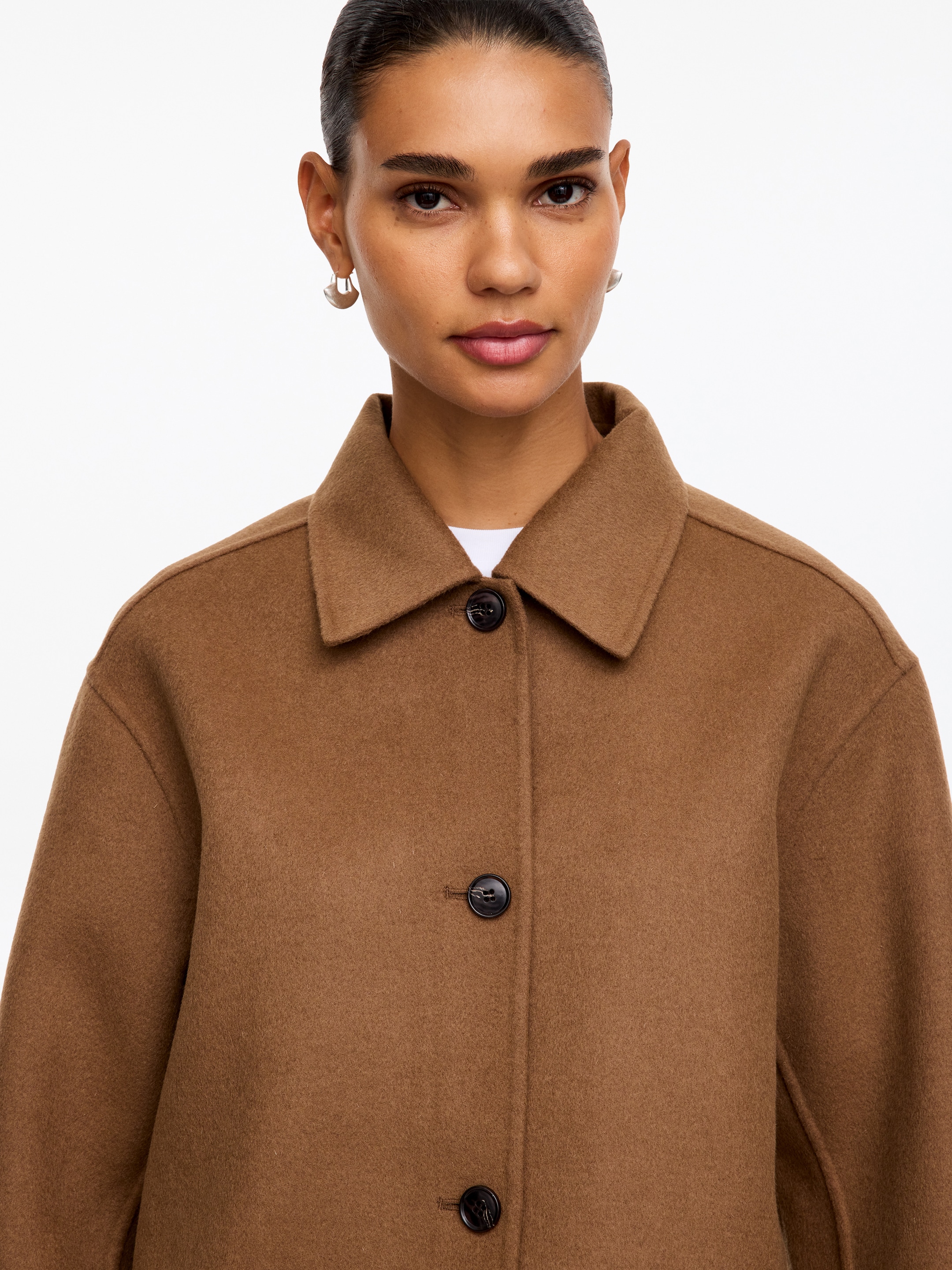 Doublé Wool-Blend Overshirt - Dark Beige - Regular fit - Women - StillMedia/Lookbook - 4