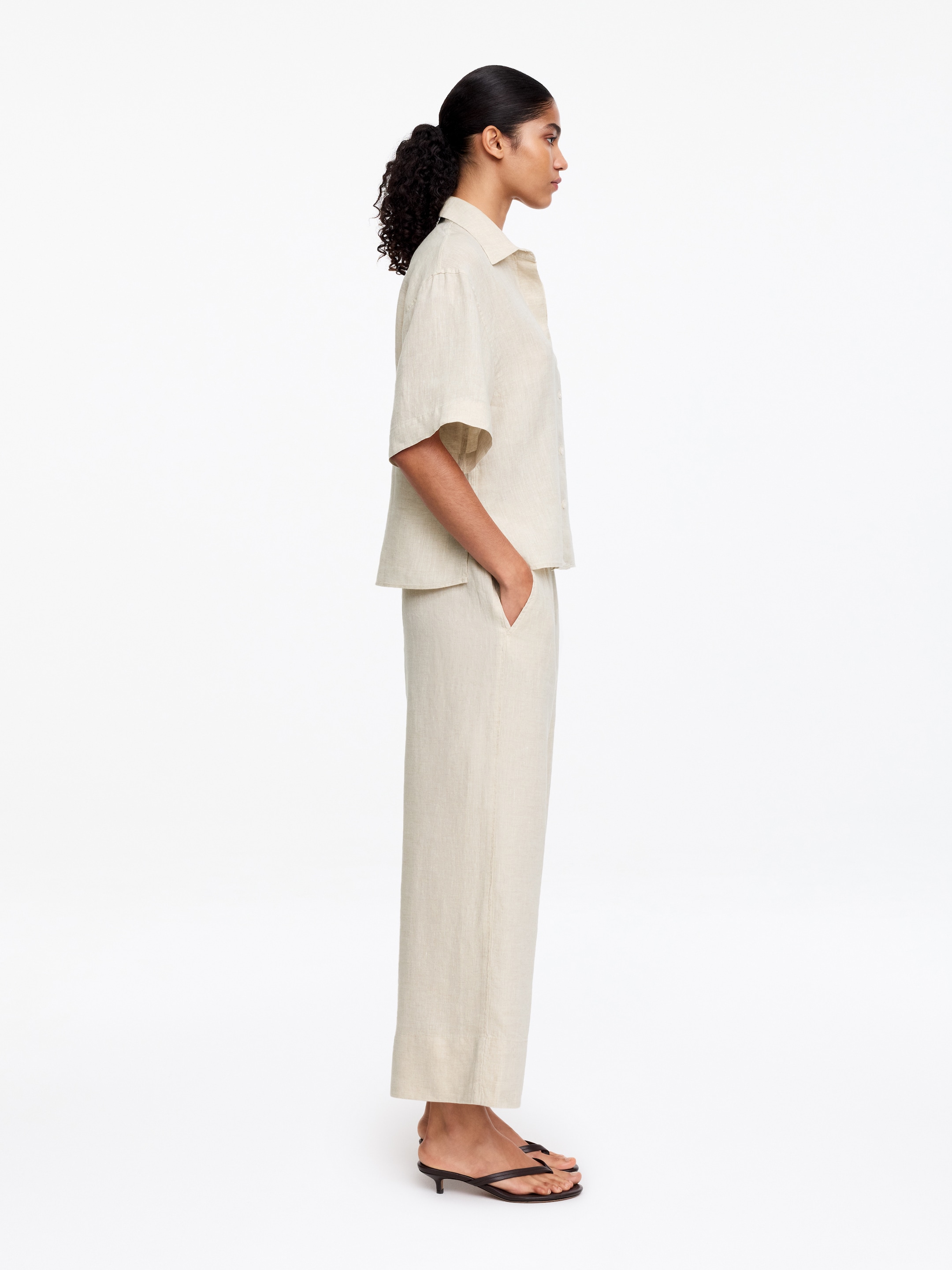 Camisa de lino holgada - Beige - Corte holgado - Women - StillMedia/Lookbook - 11