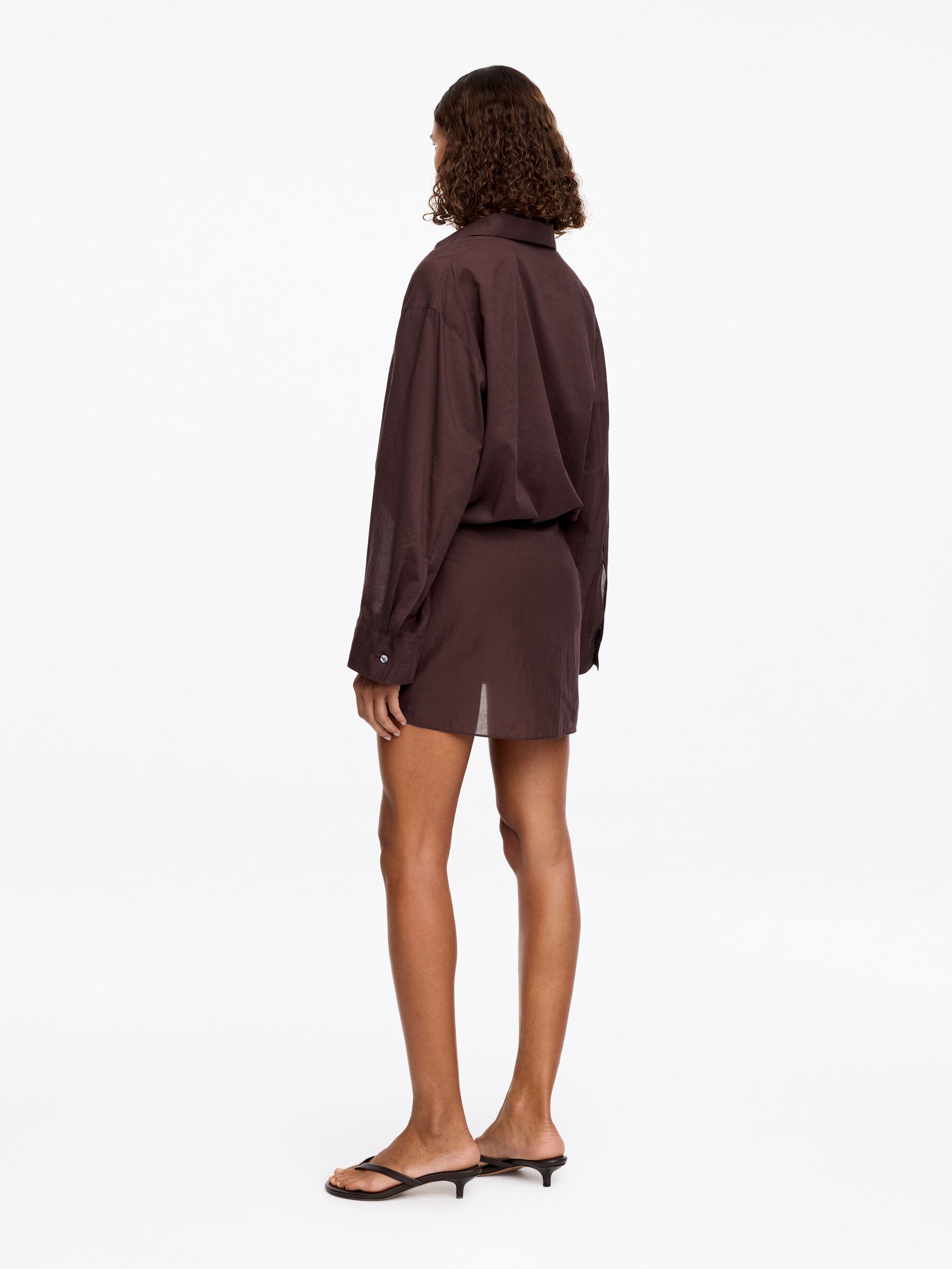Lyocell Blend Shirt Dress - Brown - Regular fit - Women - StillMedia/Lookbook - 5