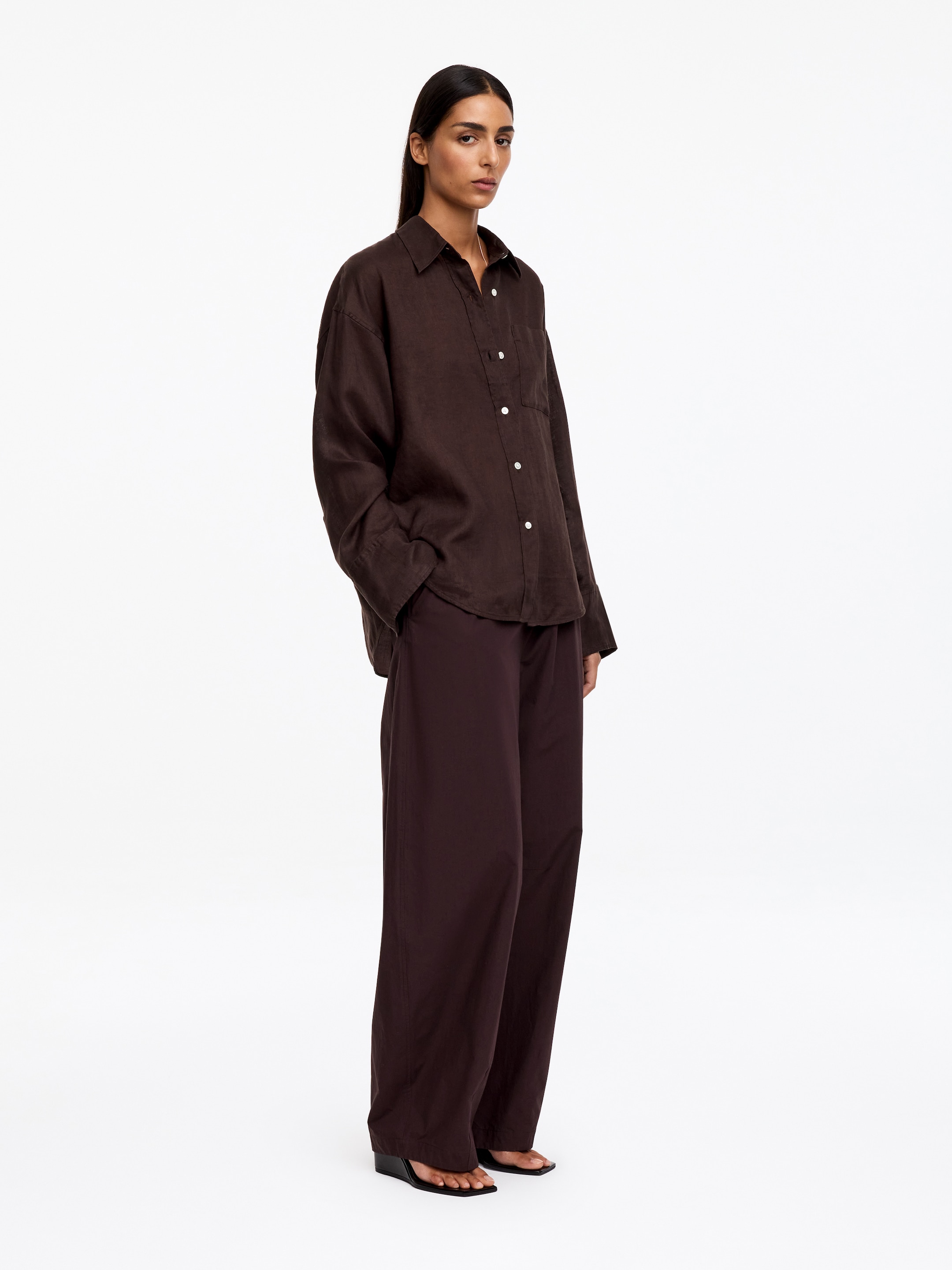 Linen Shirt - Brown - Regular fit - Women - StillMedia/Lookbook - 9
