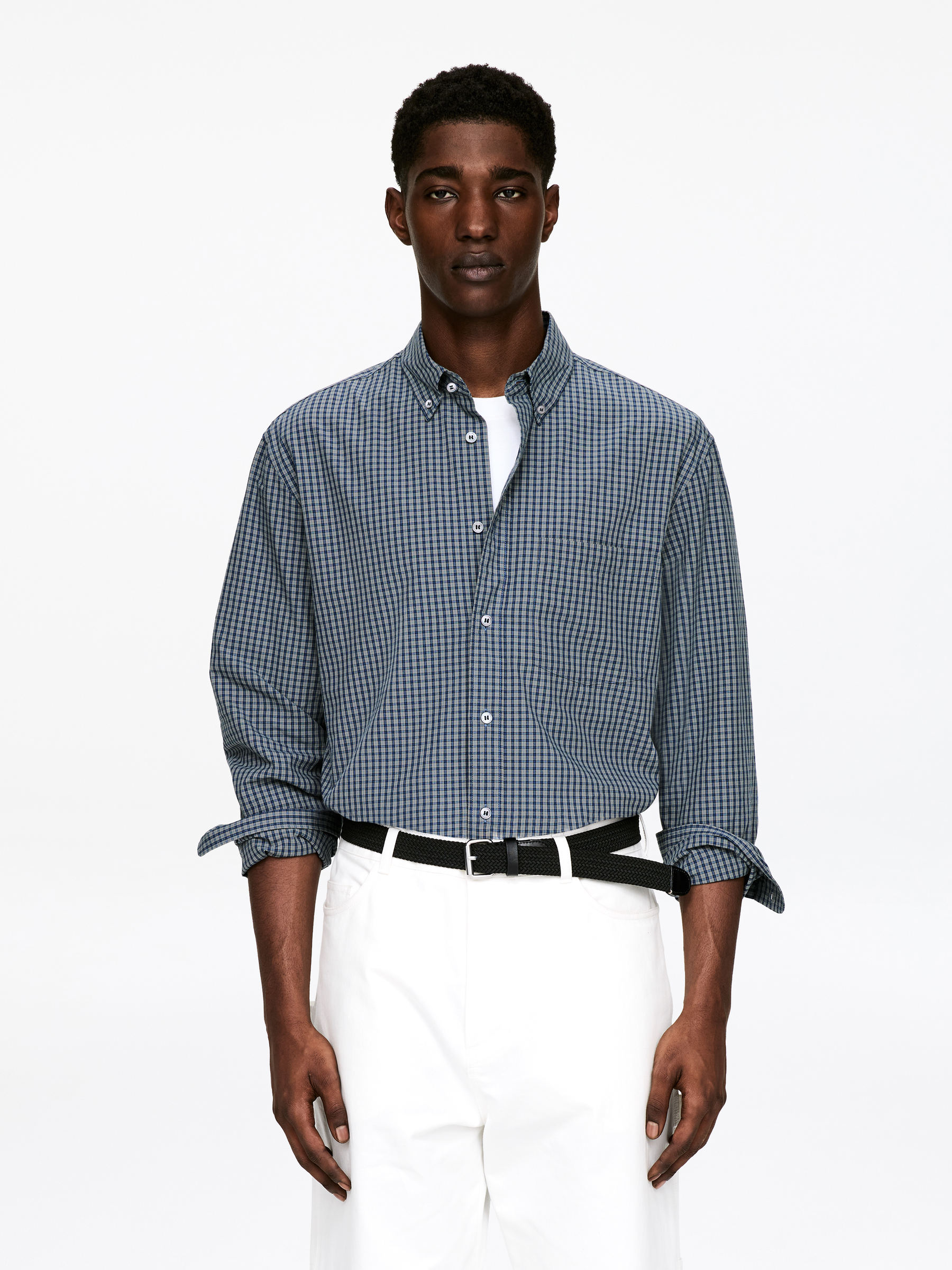 Relaxed Cotton Shirt-#7C7772-17572