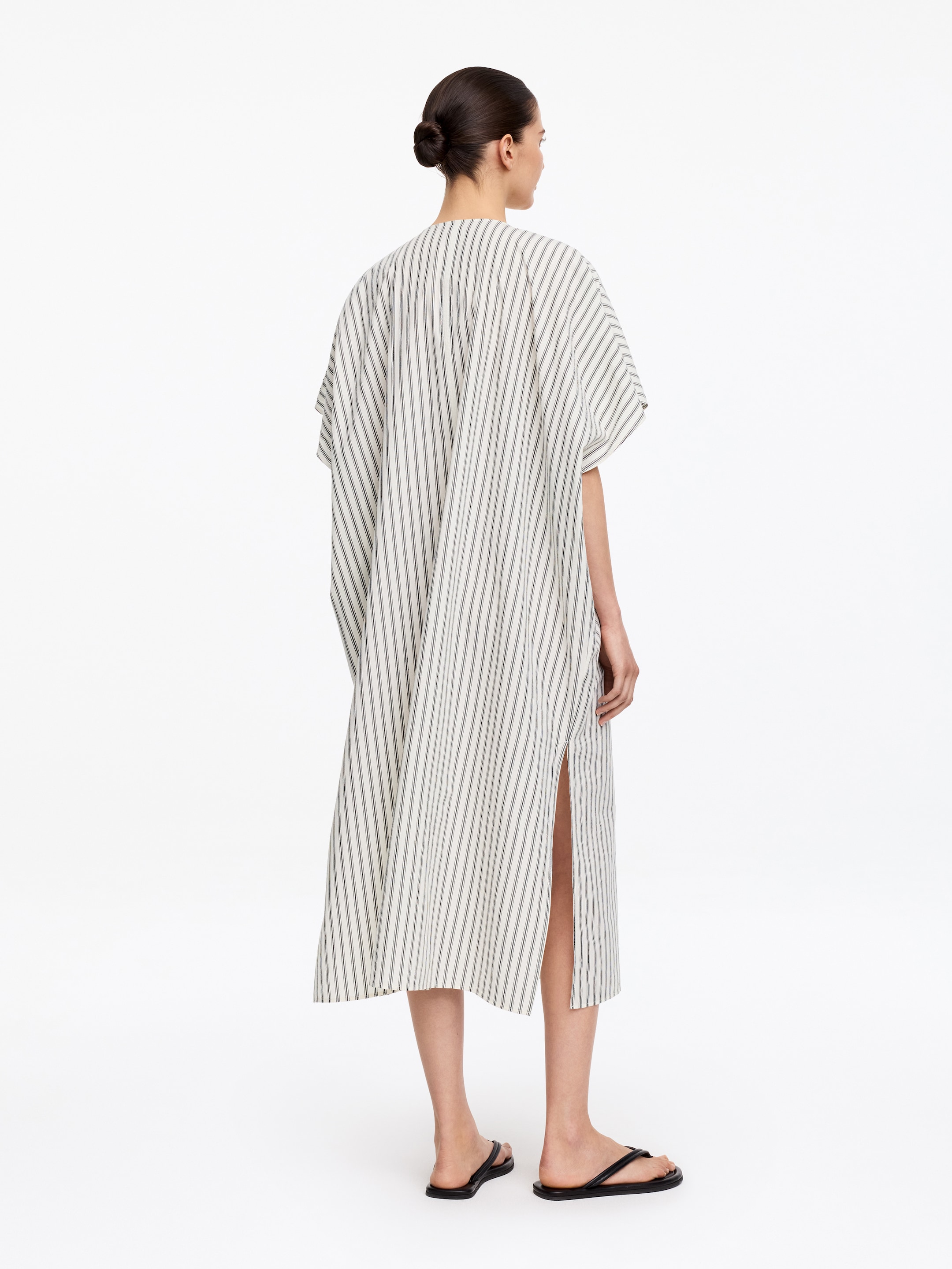 Striped Cotton Dress - Off-white - Oversized - Women - StillMedia/Lookbook - 3