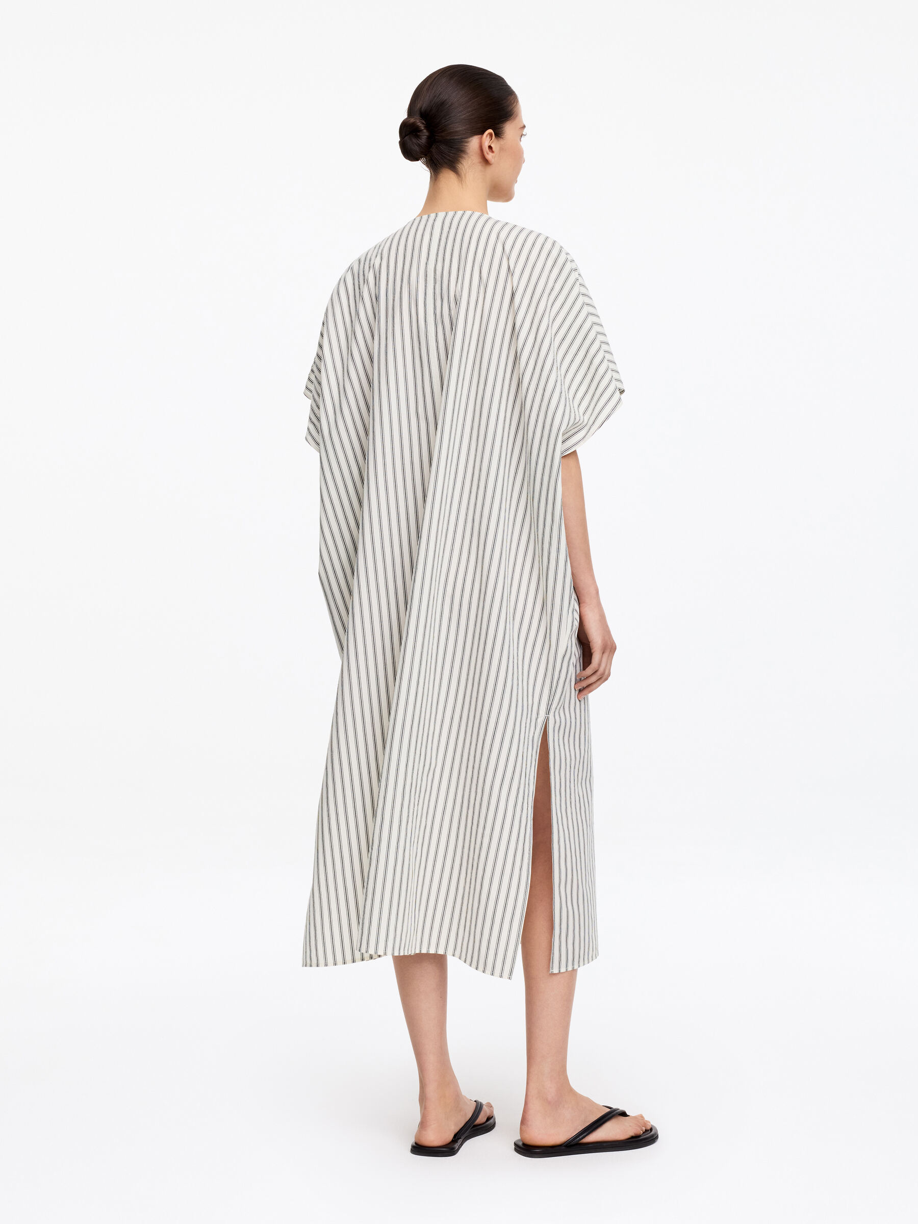 Striped Cotton Dress - Off-white - Oversized - Women - StillMedia/Lookbook - 3