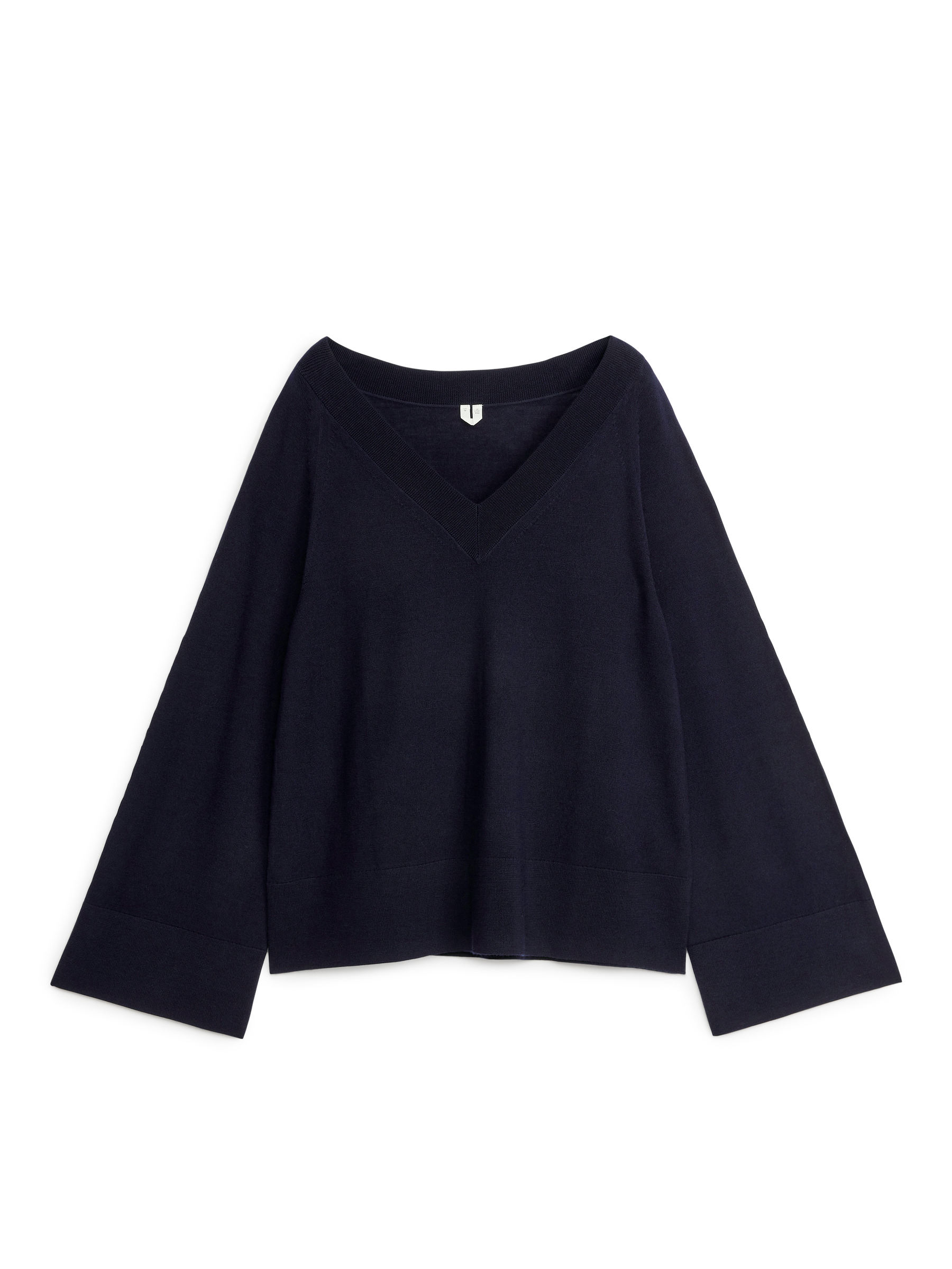V-Neck Merino Jumper-#38373F-11793