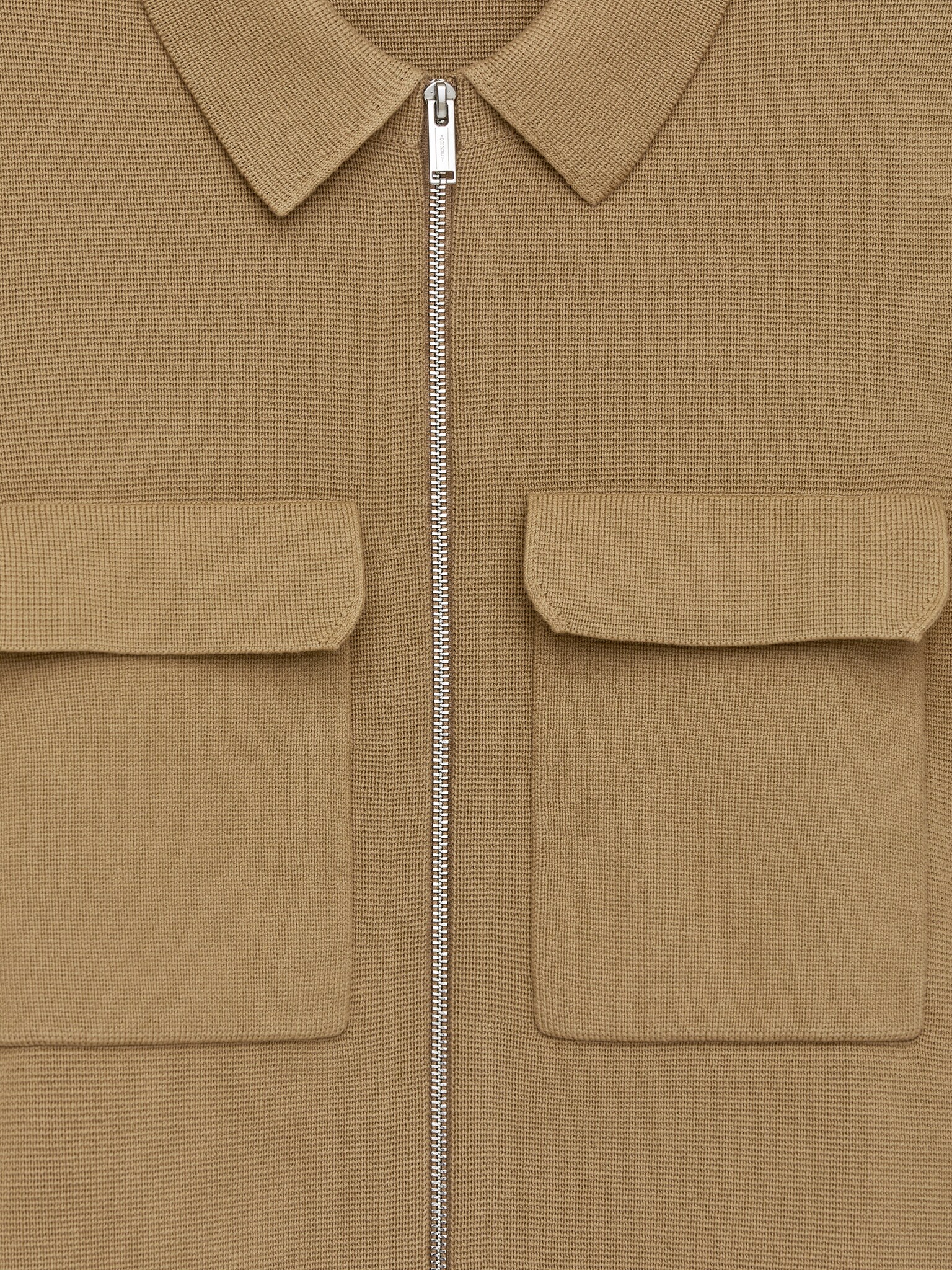 Veste en maille de coton - Beige foncé/Blanc cassé - 2