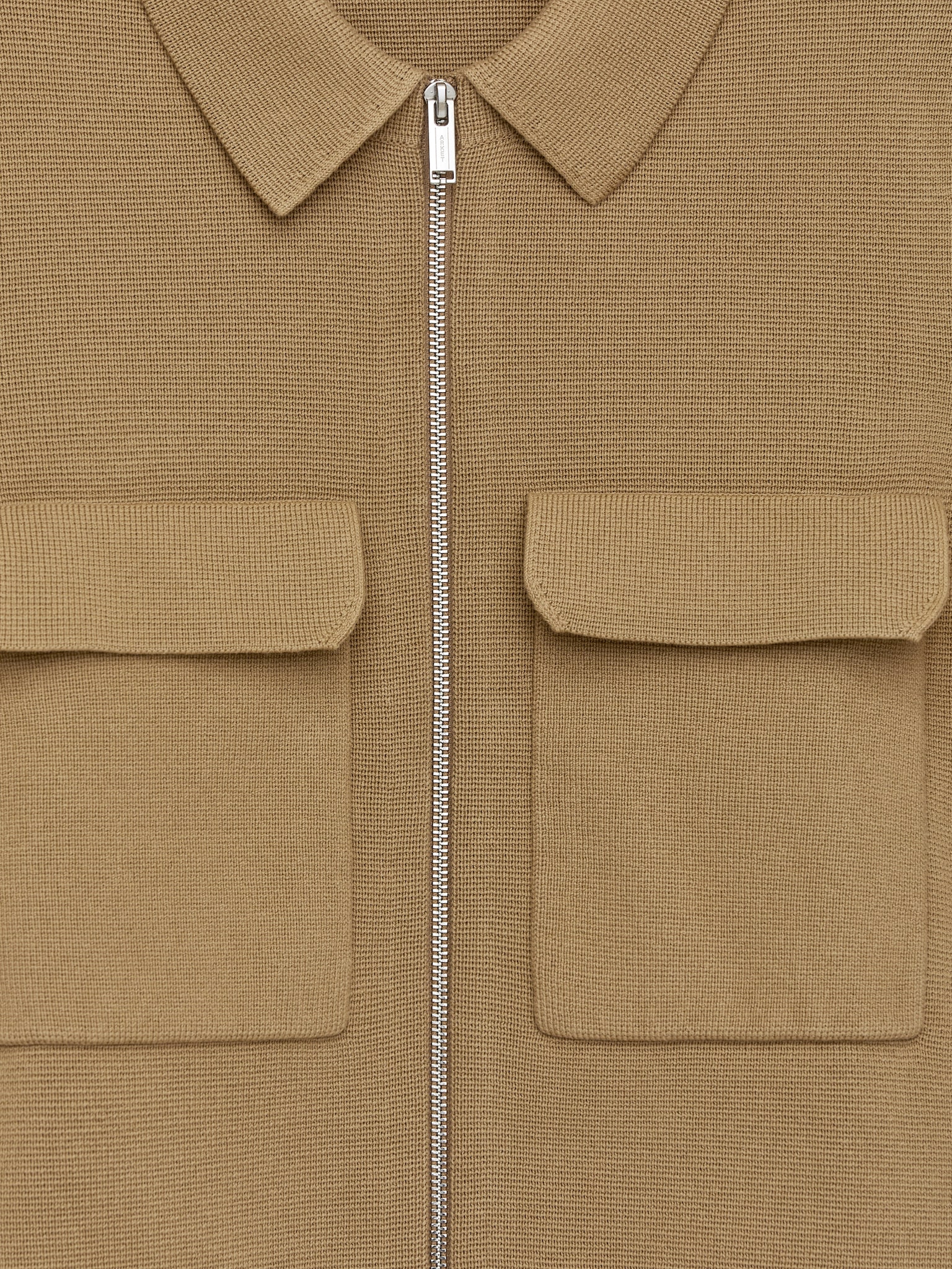 Veste en maille de coton - Beige foncé/Blanc cassé/Rouge - 2