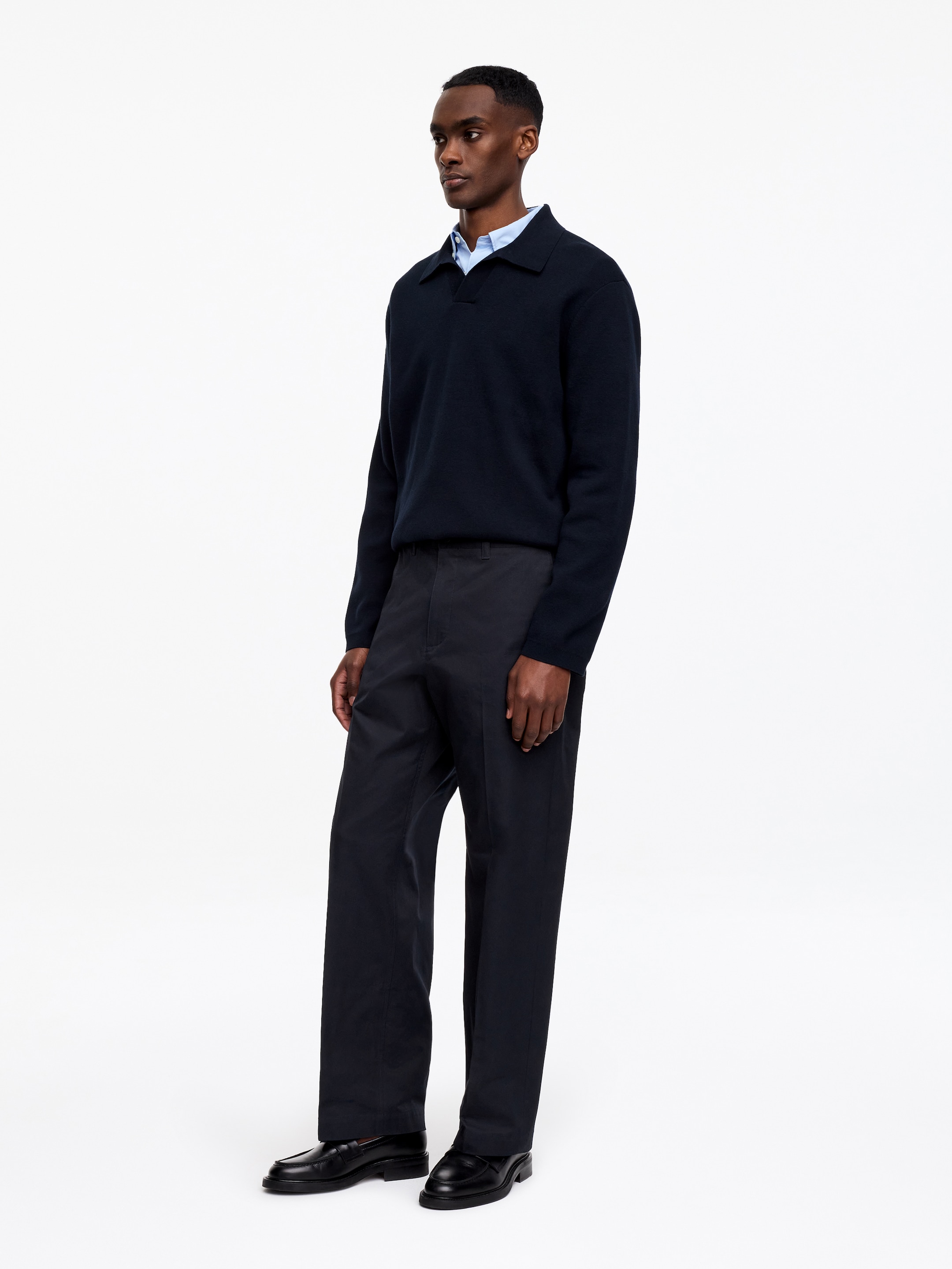 Relaxed Cotton Twill Trousers - Dark Blue - Relaxed fit - Men - StillMedia/Lookbook - 3