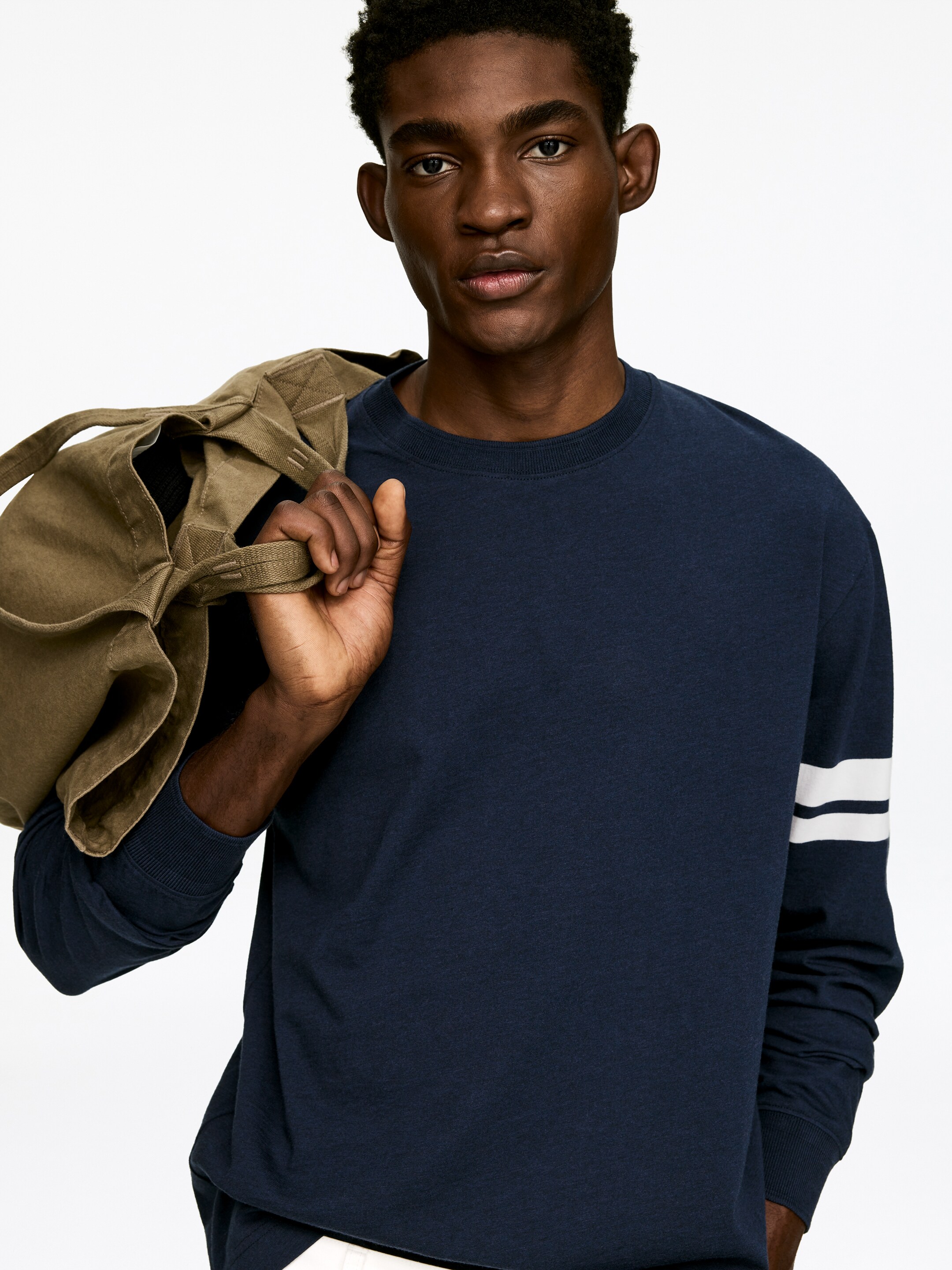 Преглед на по-голямо изображение: Тениска с дълъг ръкав - Dark Blue/White - МЪЖЕ | H&M BG 3