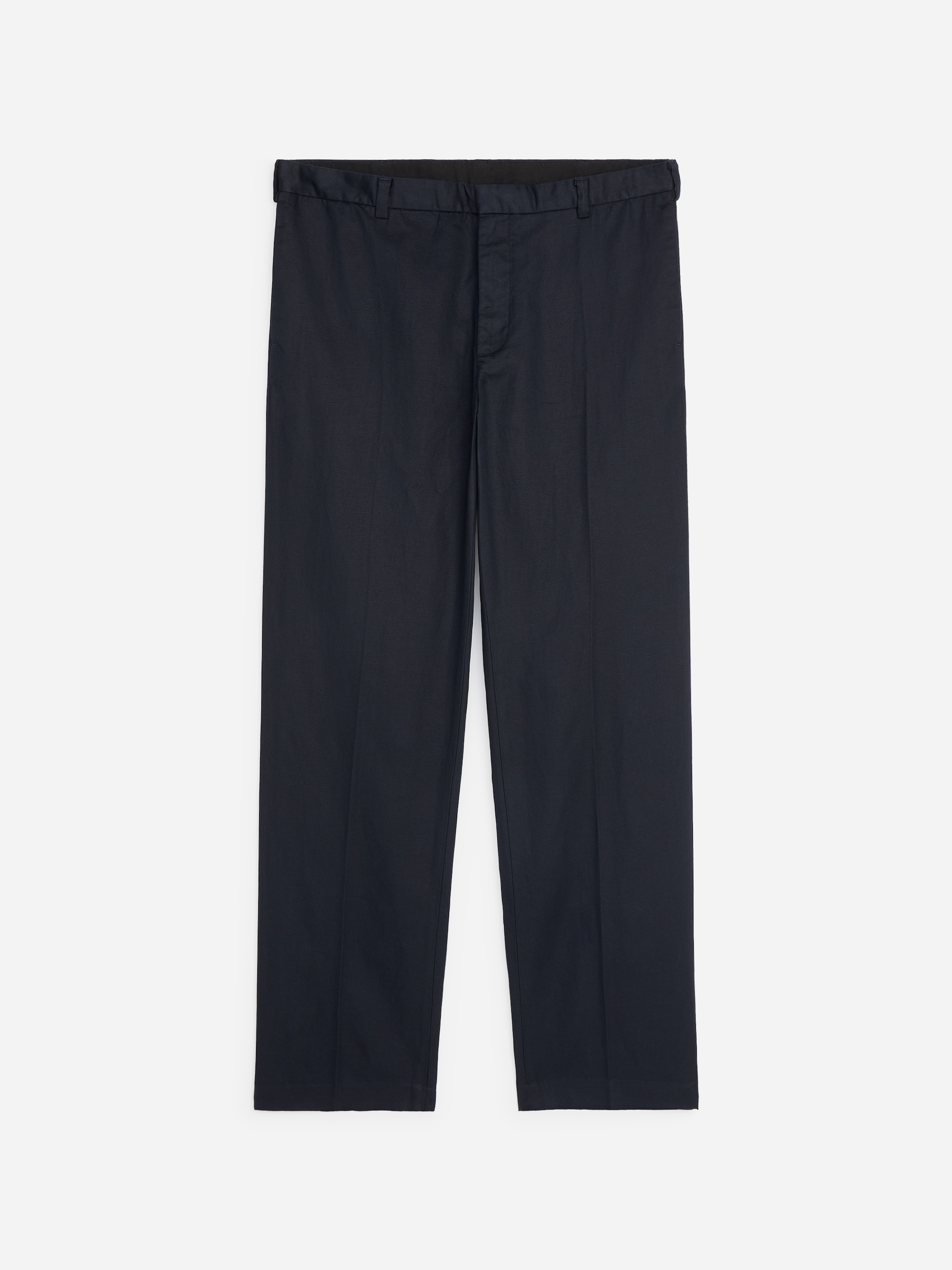 Regular Cotton Linen Slacks - Dark Blue - Regular fit - Men - StillMedia/DescriptiveStillLife - 1