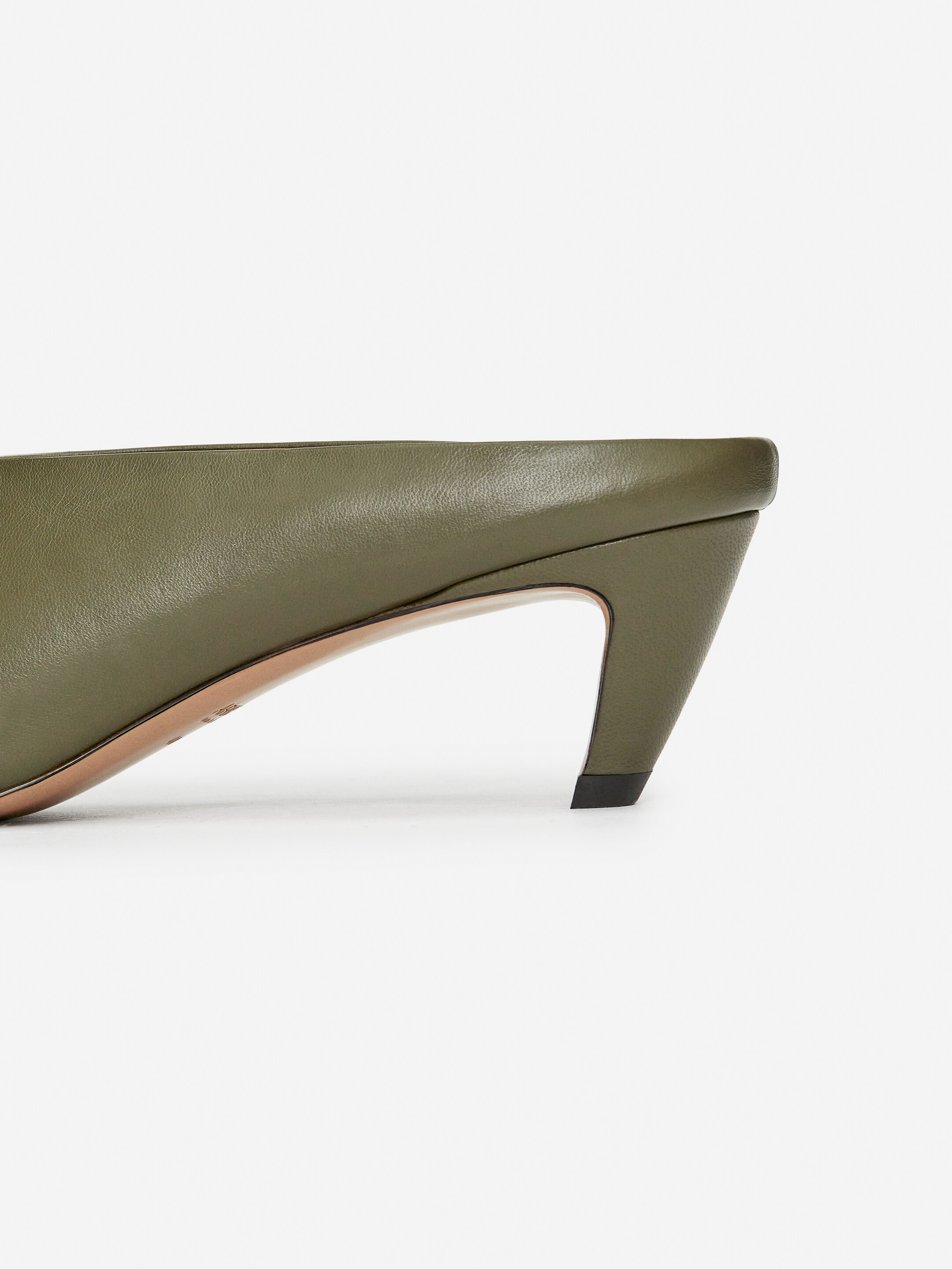 View larger image: Heeled Leather Mules - Khaki Green - Ladies | H&M GB 5