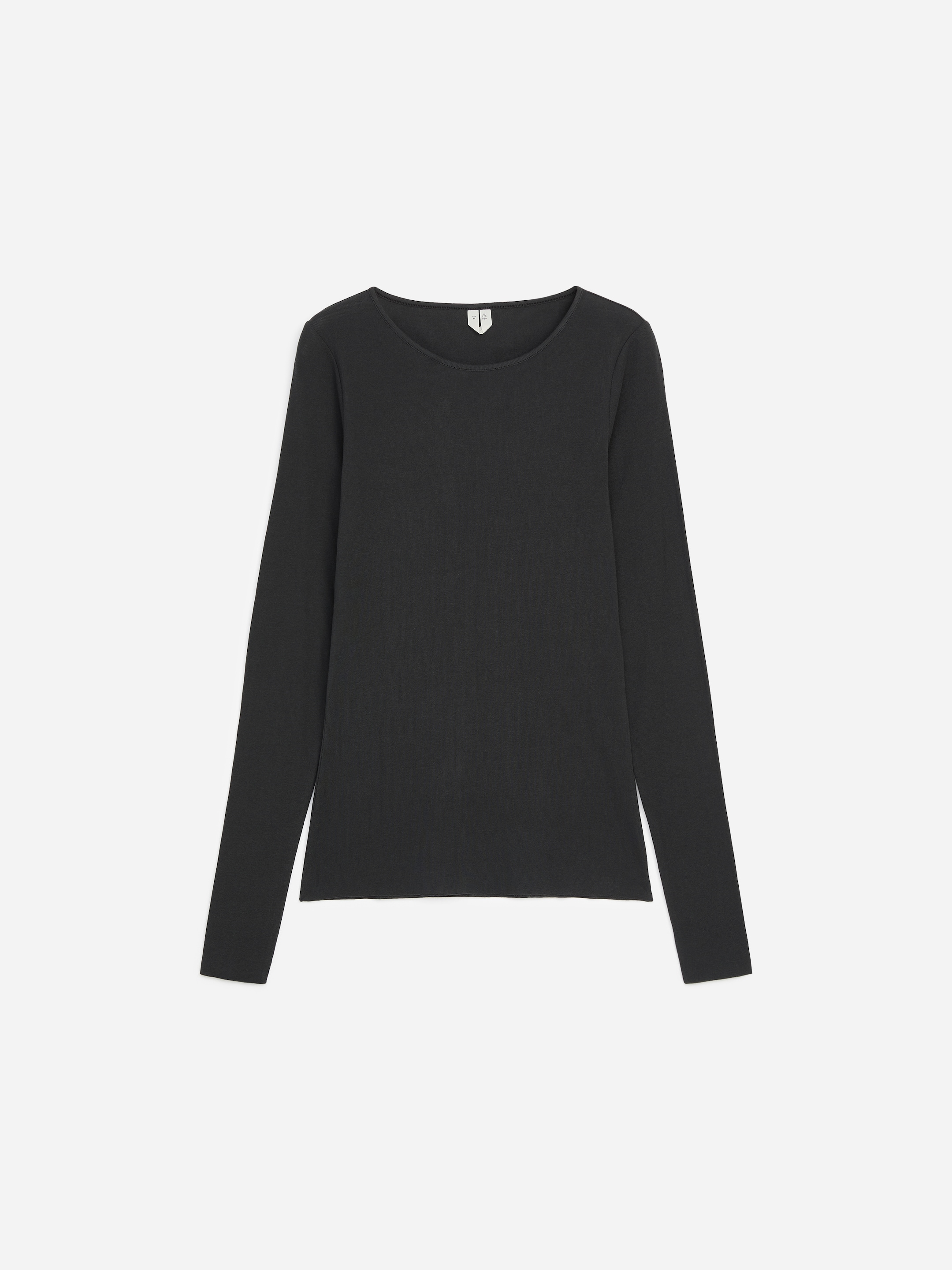 Top de manga larga de canalé transparente - Negro - Corte ajustado - women - StillMedia/DescriptiveStillLife - 1
