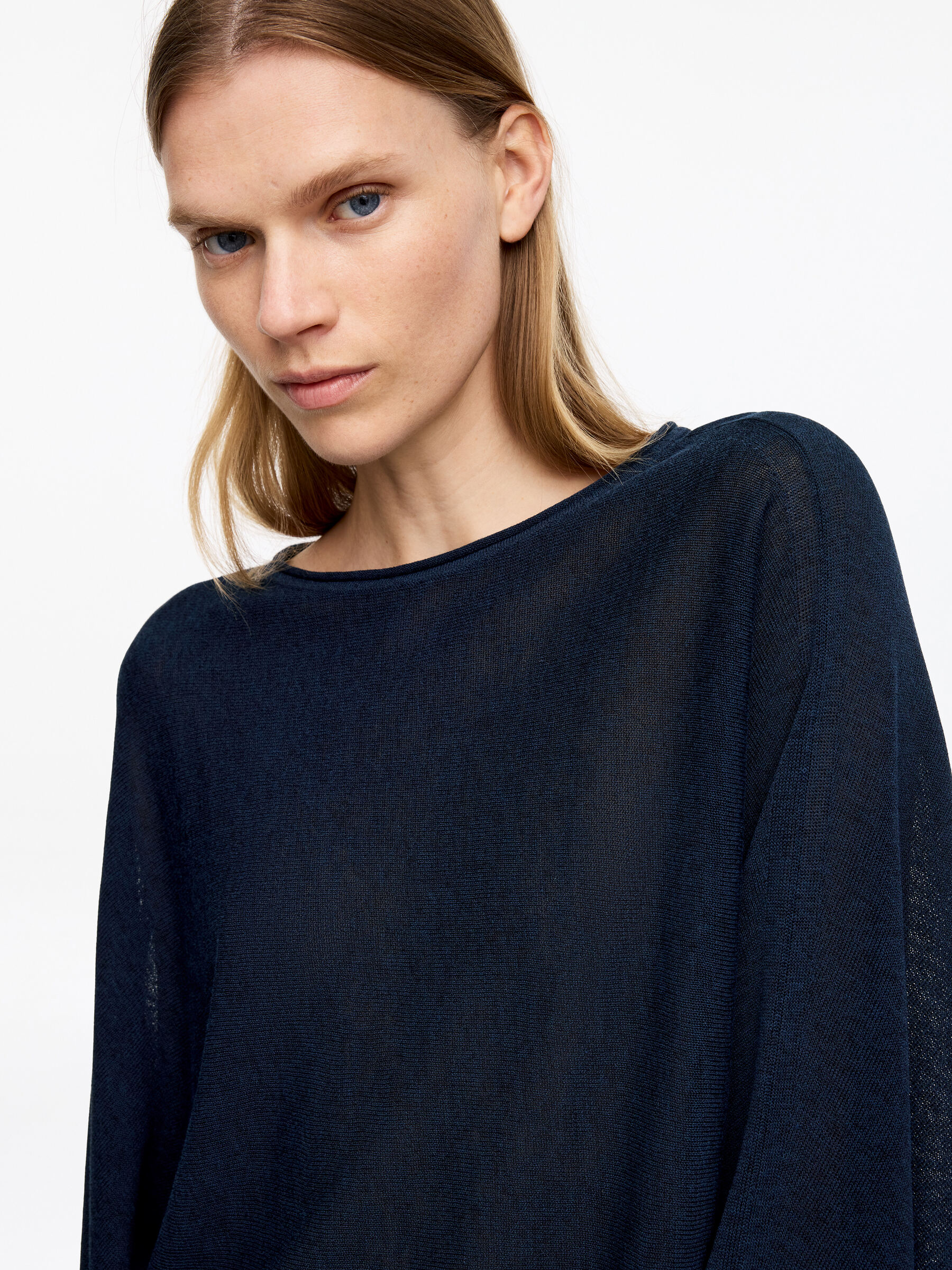 Draped Top - Dark Blue - Loose fit - Women - StillMedia/Lookbook - 2