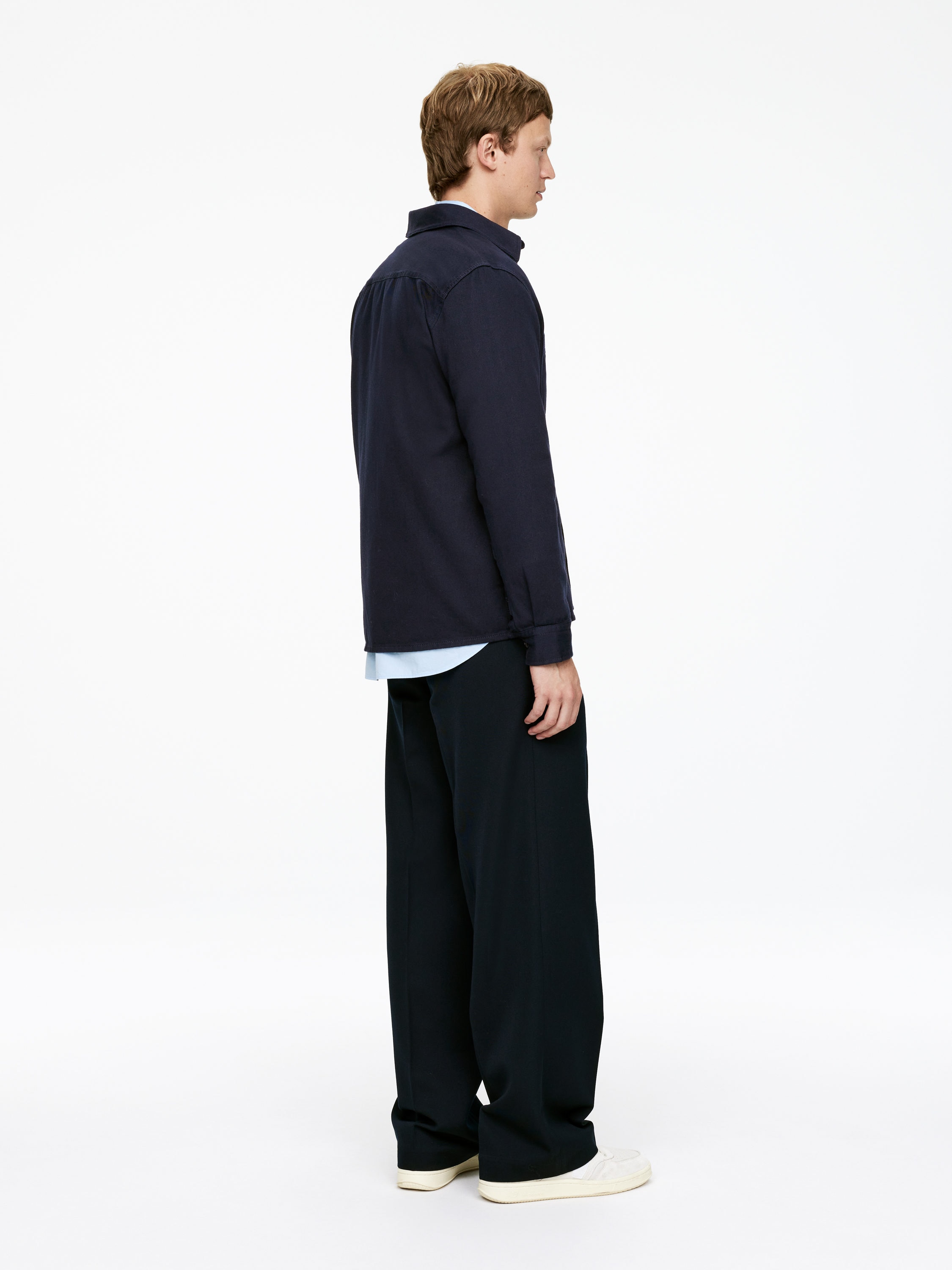 Cotton Twill Overshirt - Dark Blue - Regular fit - Men - StillMedia/Lookbook - 38
