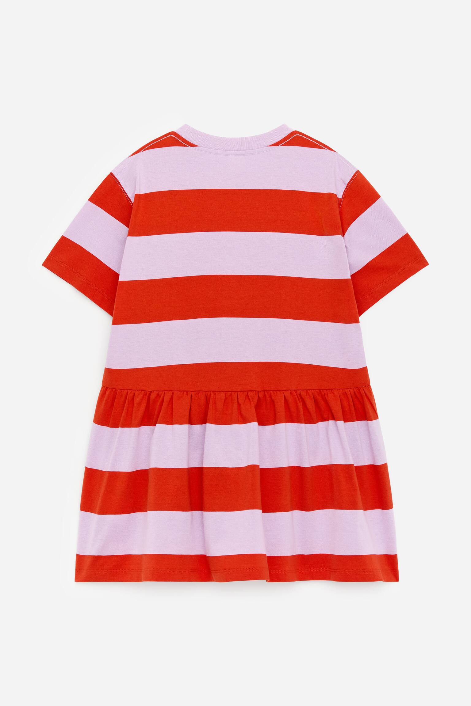 Vestido de punto con volantes - Lila/Rojo - 2