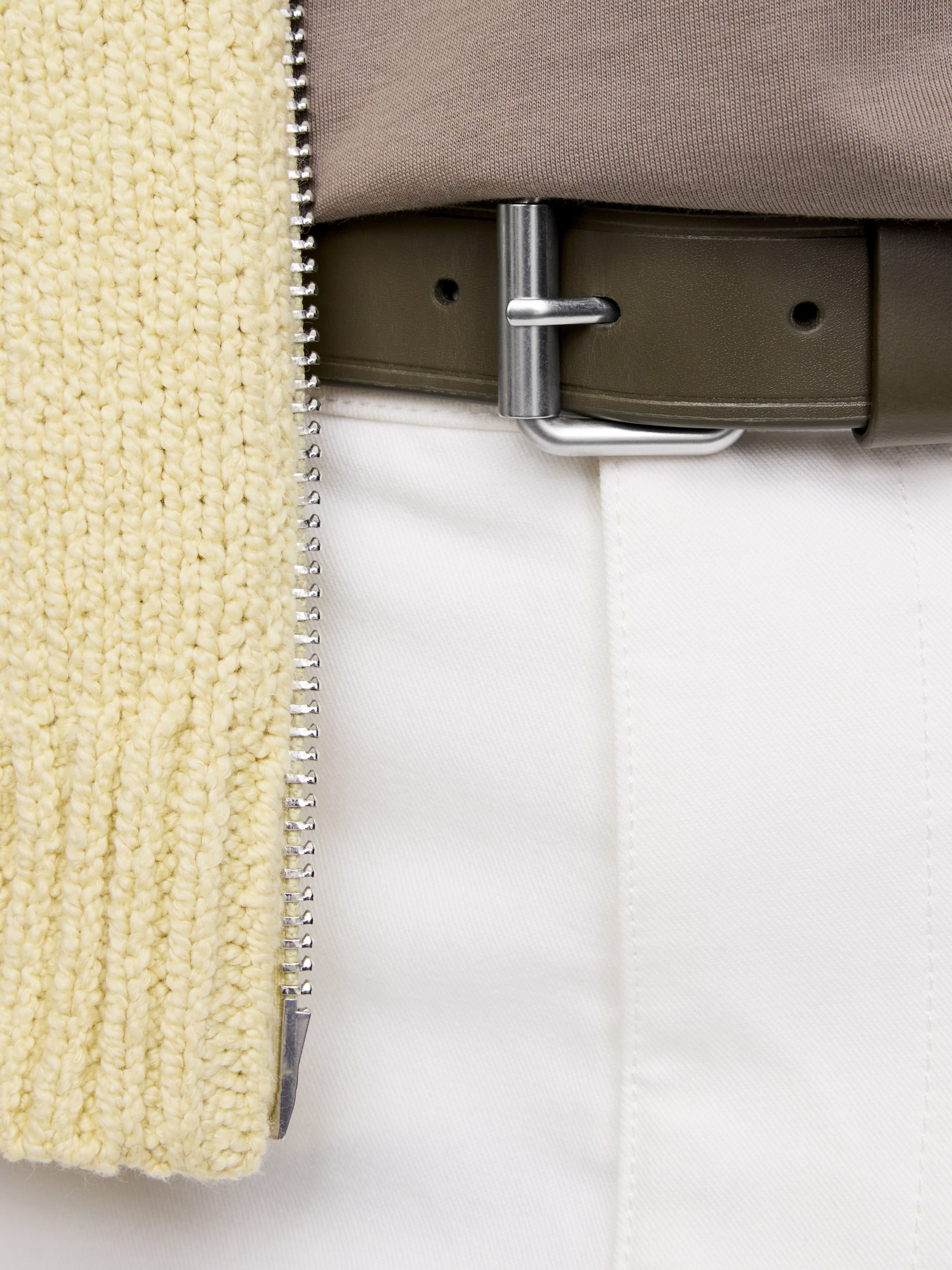Ceinture fine en croûte de cuir - Vert kaki - Homme - StillMedia/Lookbook - 3