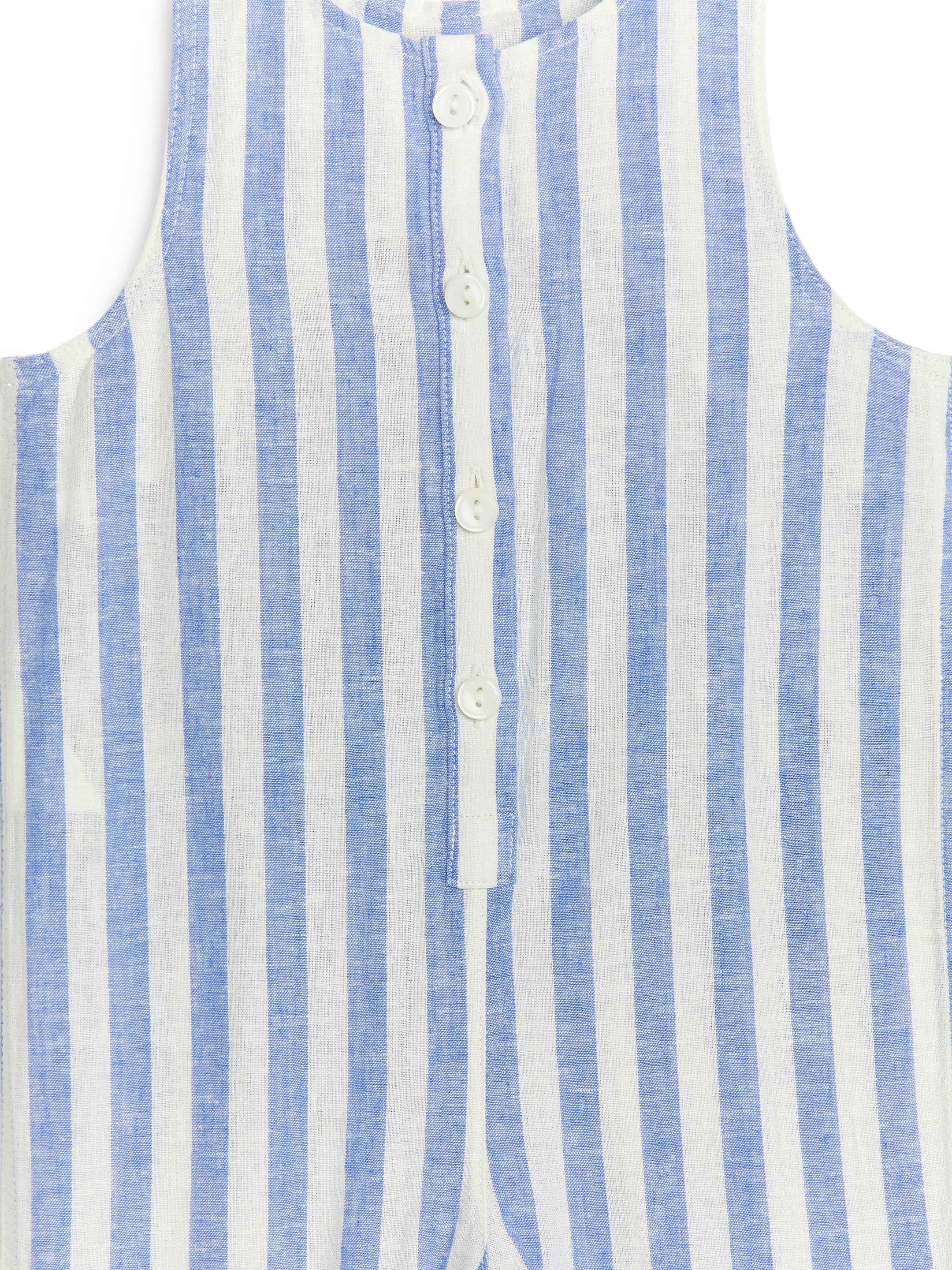 Cotton-Linen Dungarees - White/Blue - Regular fit - Children - StillMedia/DescriptiveDetail - 2