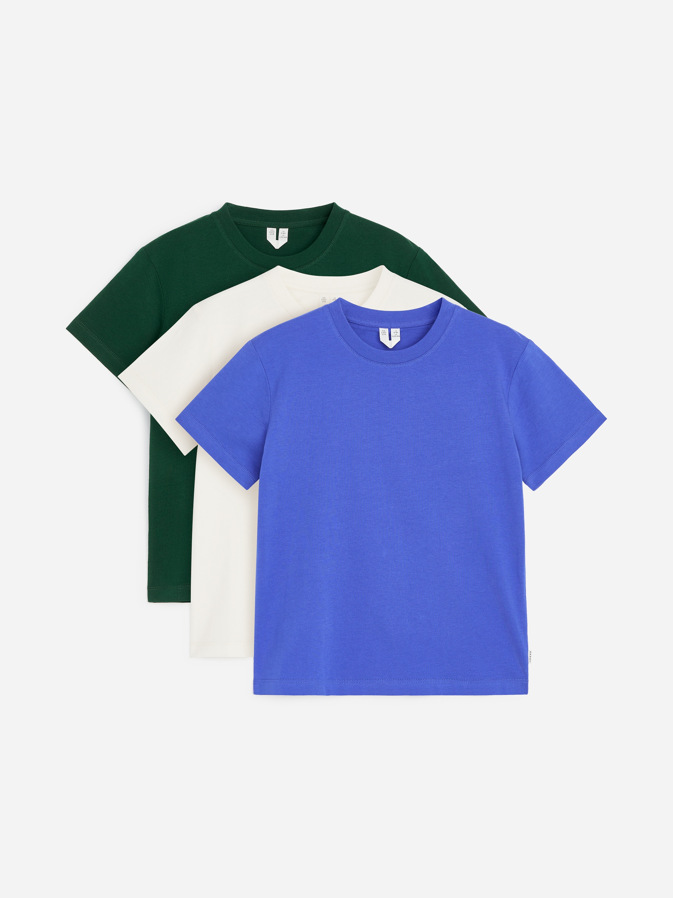 Zestaw 3 T-shirtów z okrągłym dekoltem-White-19945