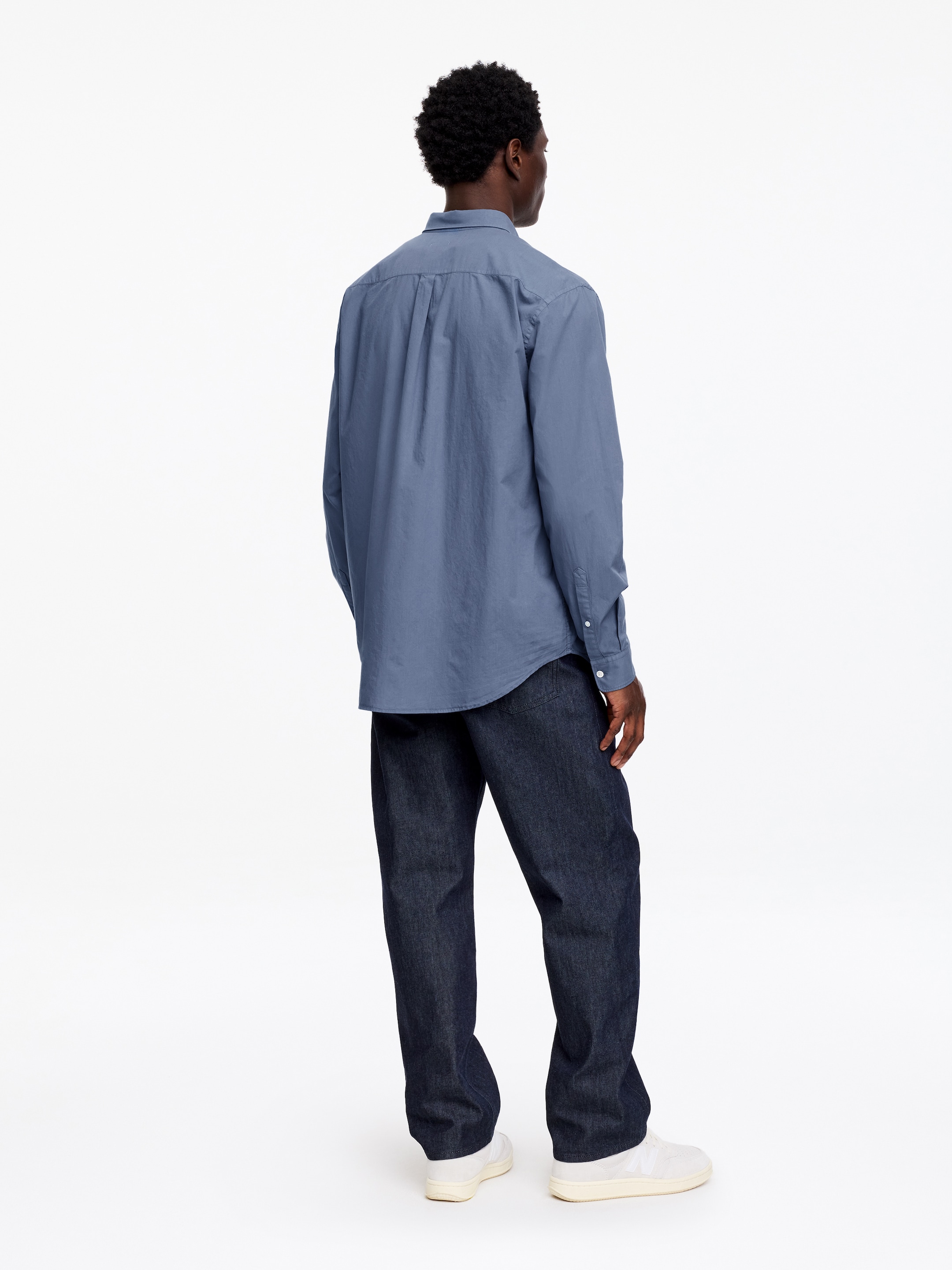 Relaxed Poplin Shirt - Mid Blue - Relaxed fit - Men - StillMedia/Lookbook - 5