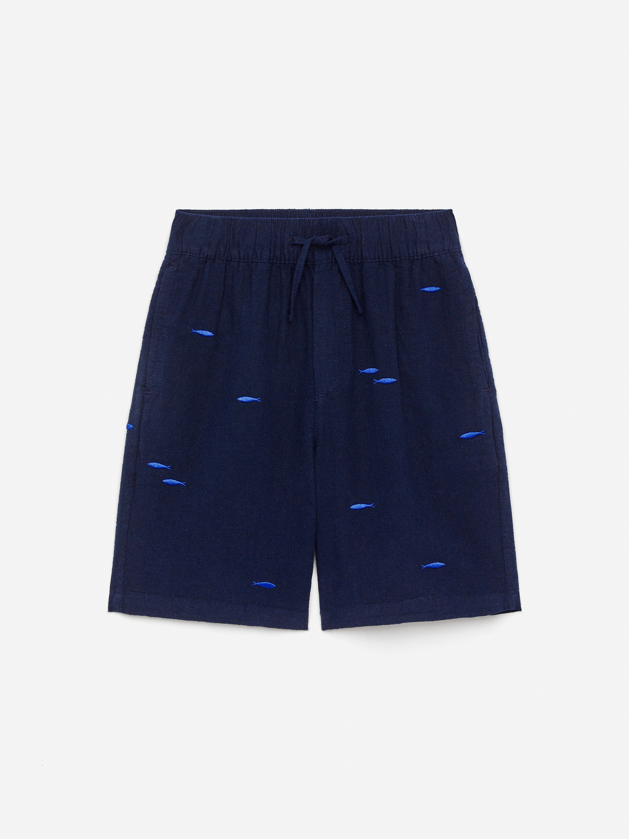 Baumwollshorts mit Stickerei - Dunkelblau/Fische - Regular Fit - Children - StillMedia/DescriptiveStillLife - 3