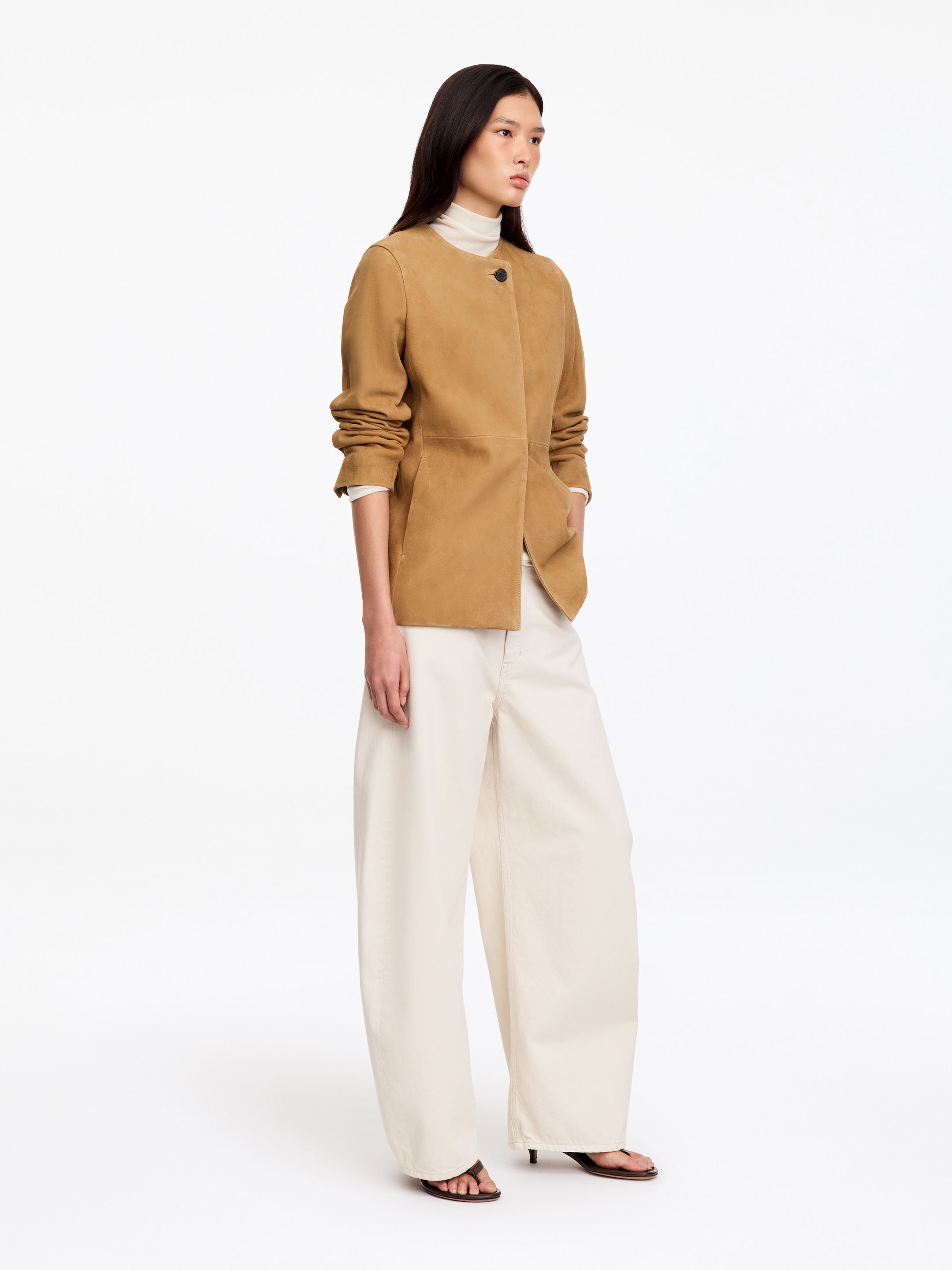 Giacca in pelle scamosciata - Beige - Regular fit - women - StillMedia/Lookbook - 12