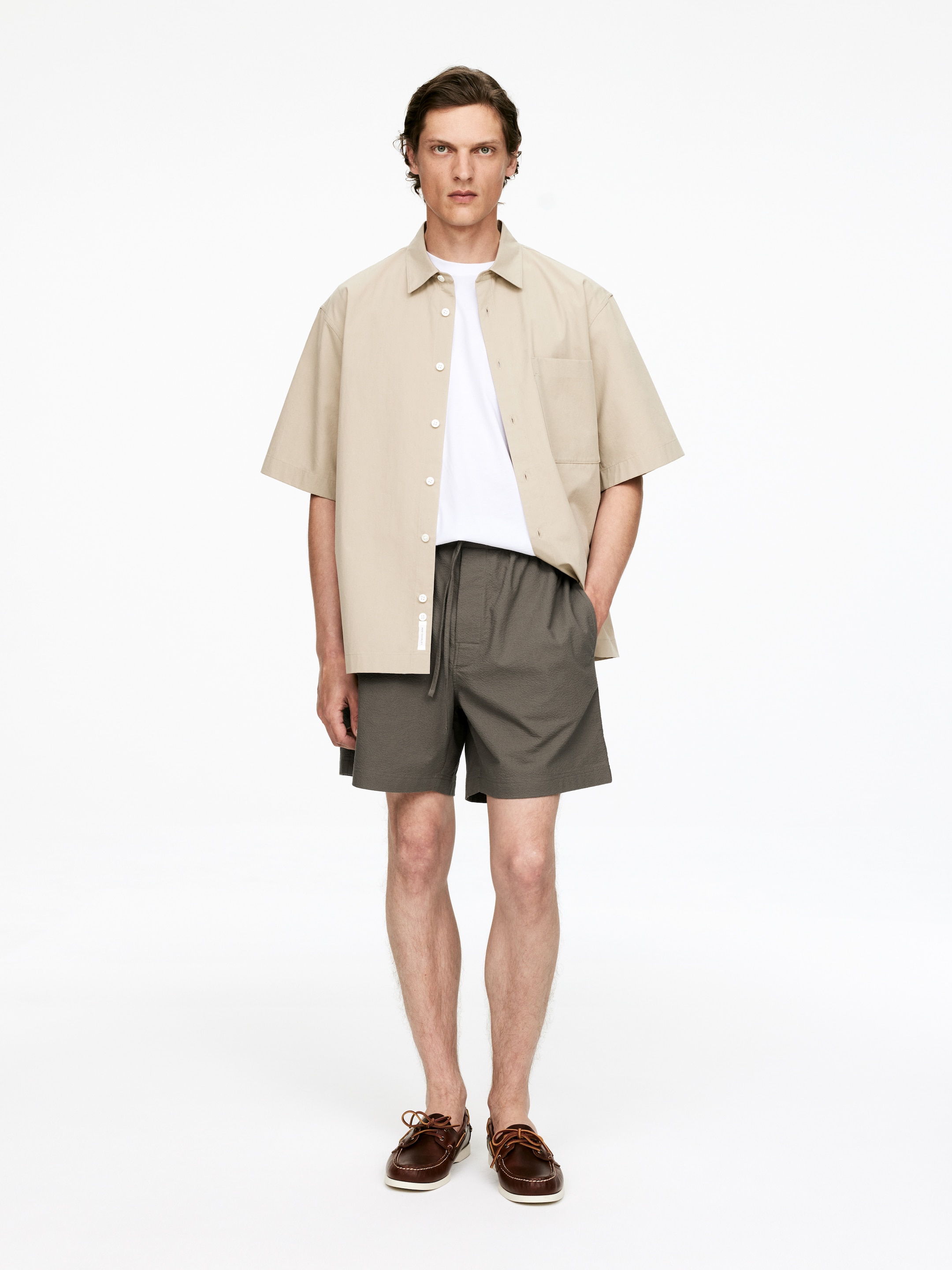 Größeres Bild anzeigen: Seersucker-Shorts - Taupe - Men | H&M AT 1