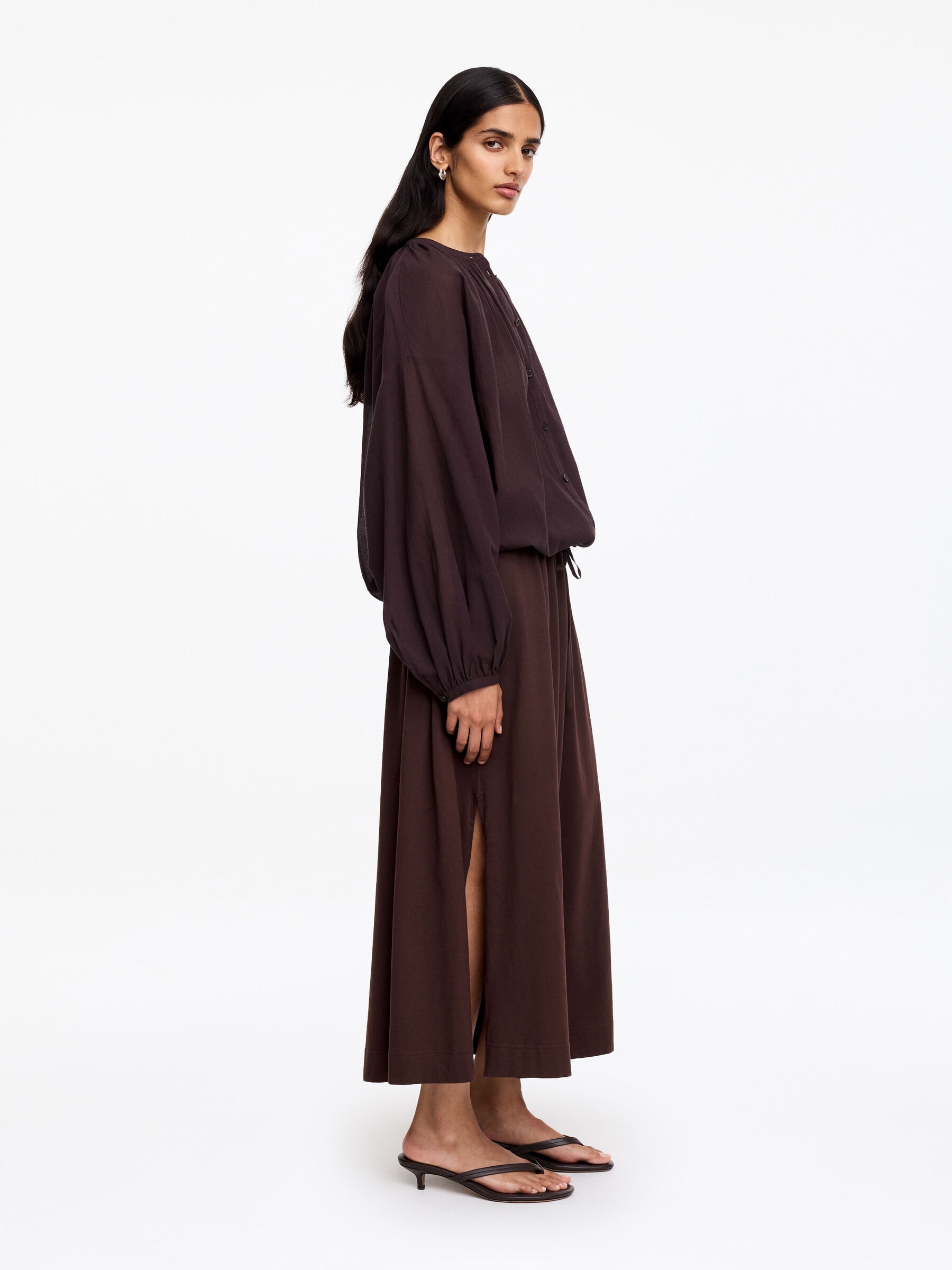 Jupe trapèze mi-longue - Marron - Regular fit - Femme - StillMedia/Lookbook - 5