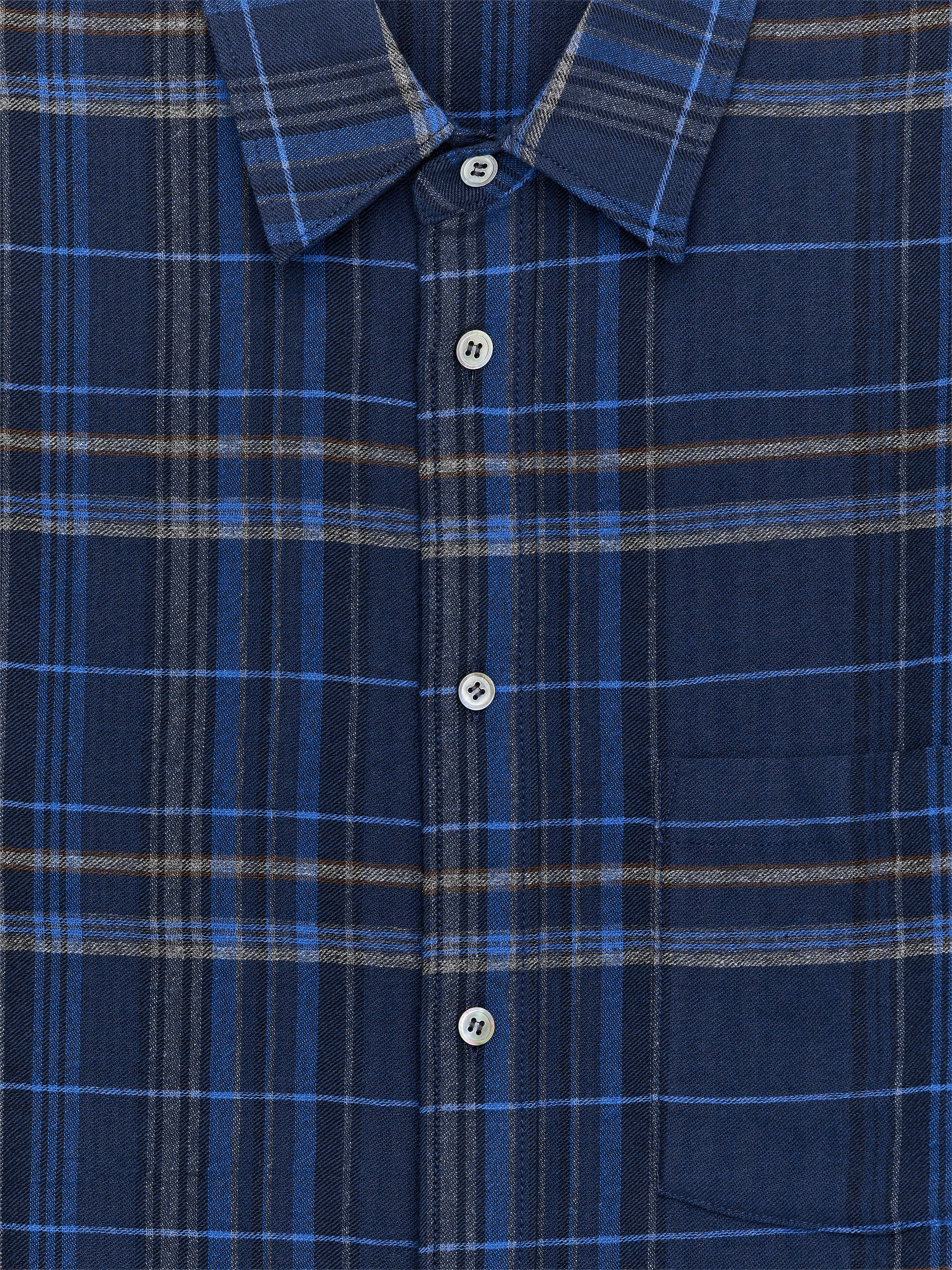 Relaxed Flannel Shirt - Blue/Checkered - Relaxed fit - Men - StillMedia/DescriptiveDetail - 2