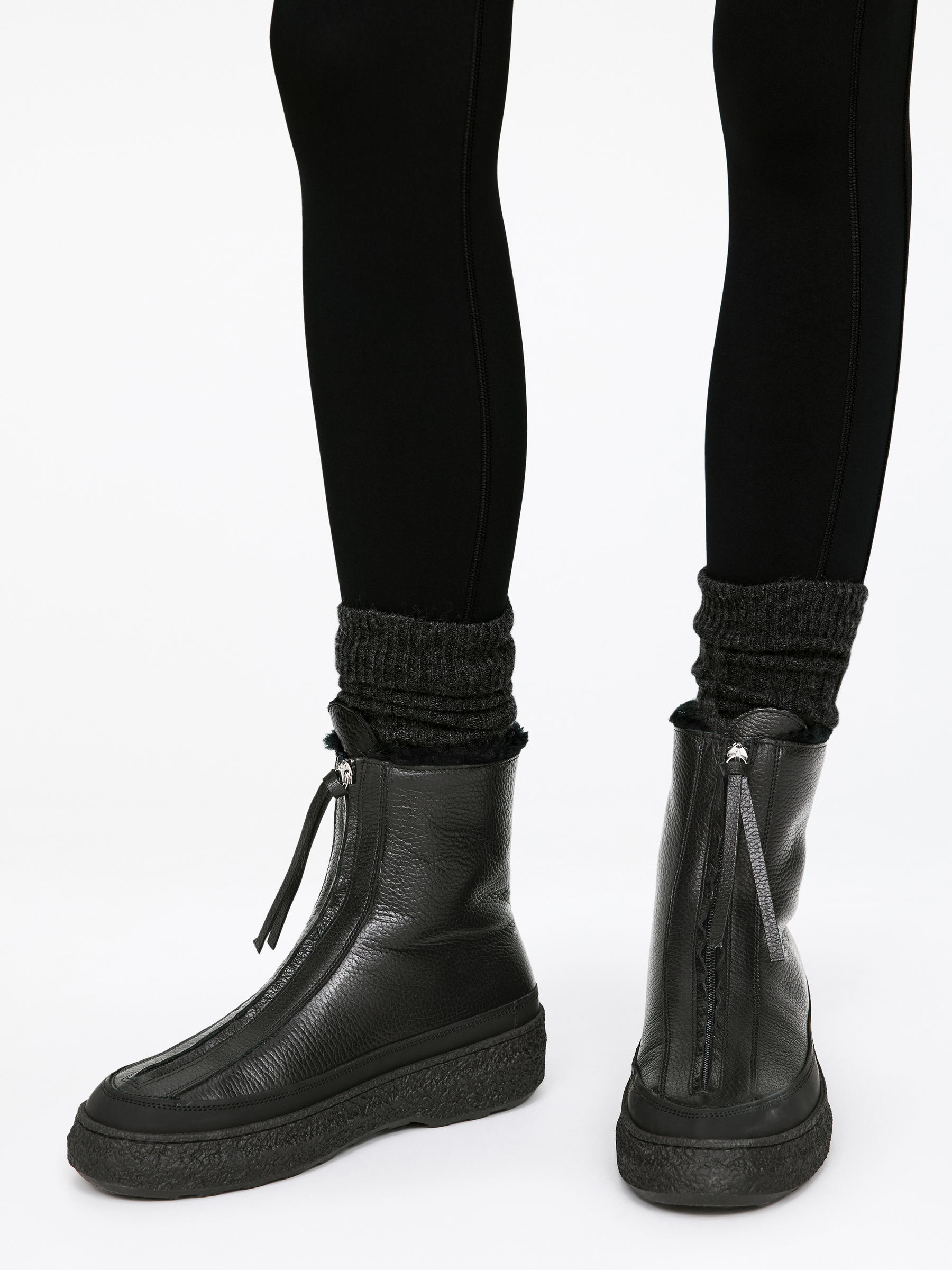 Leather Zip Boots - Black - Women - StillMedia/Lookbook - 8