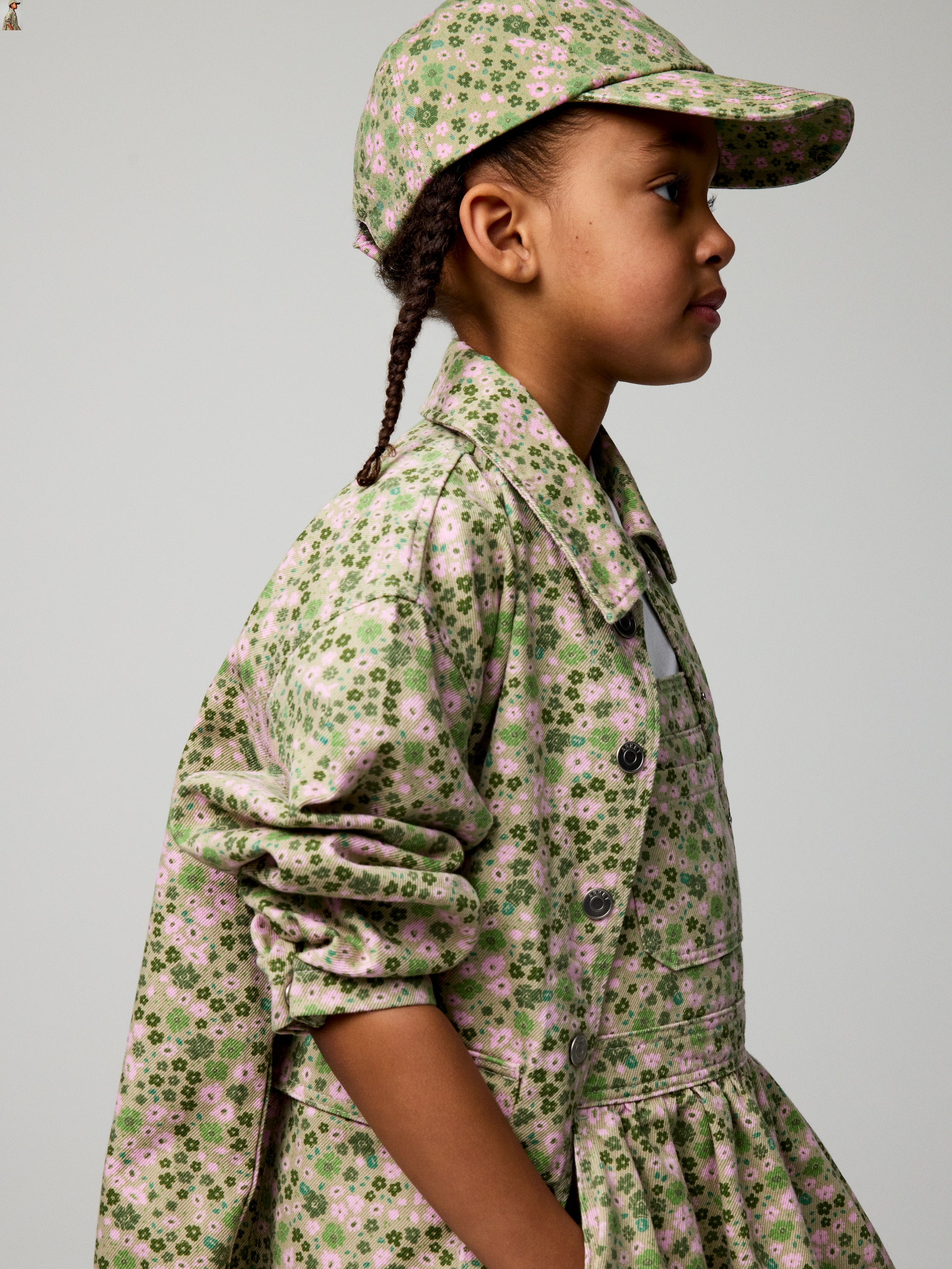 Dungaree Dress - Green/Pink - Regular fit - Children - StillMedia/Environmental - 1