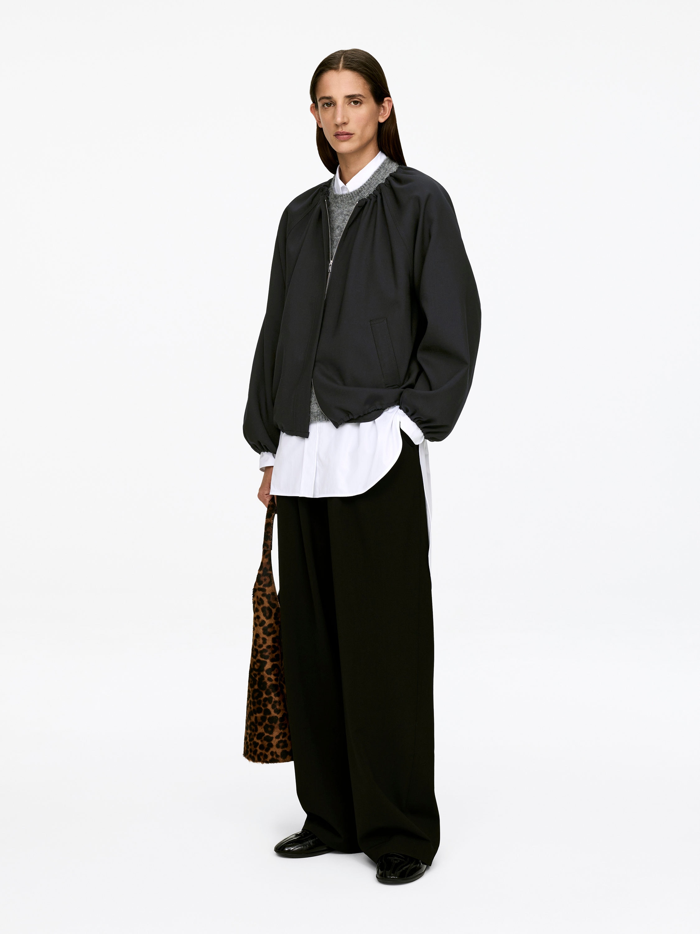 Bubble-Hem Jacket - Black - Relaxed fit - Women - StillMedia/Lookbook - 5