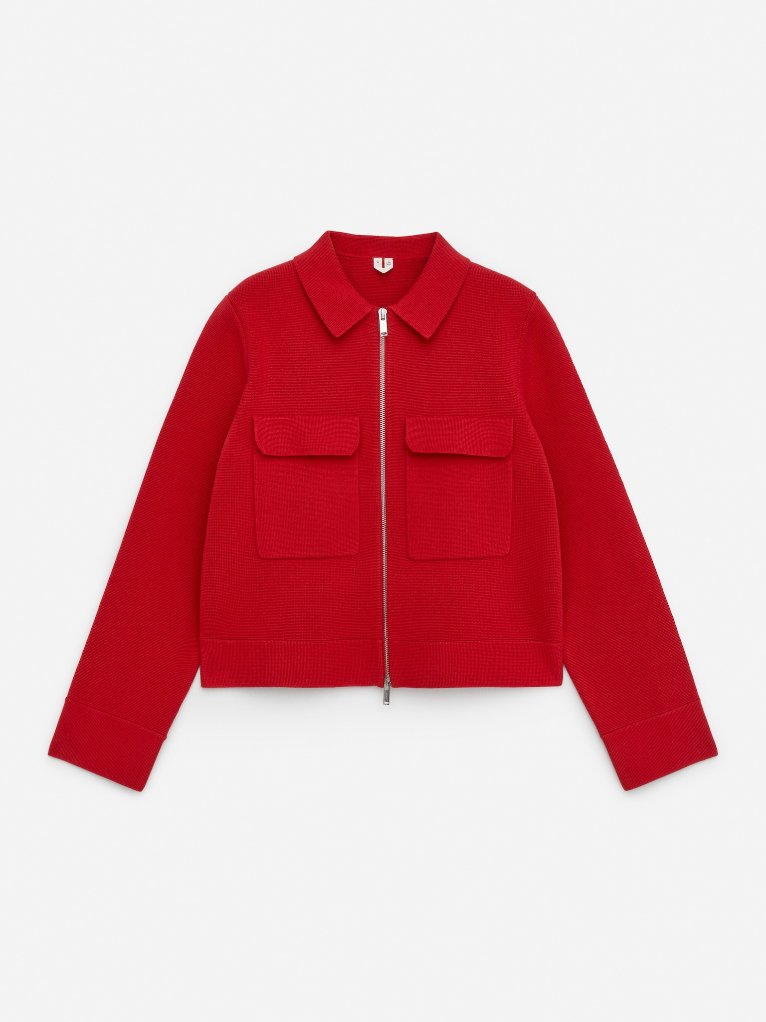Giacca in maglia di cotone - Rosso/Bianco sporco/Beige scuro