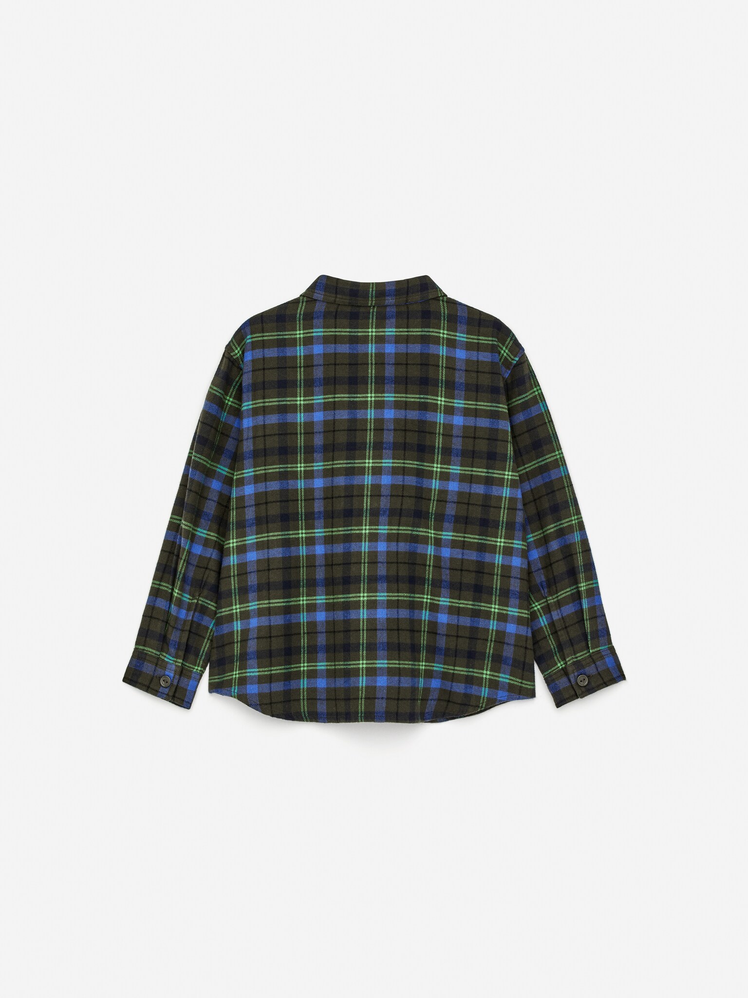 Checked Flannel Shirt - Blå/grønn/Blå/mørkeblå - 3