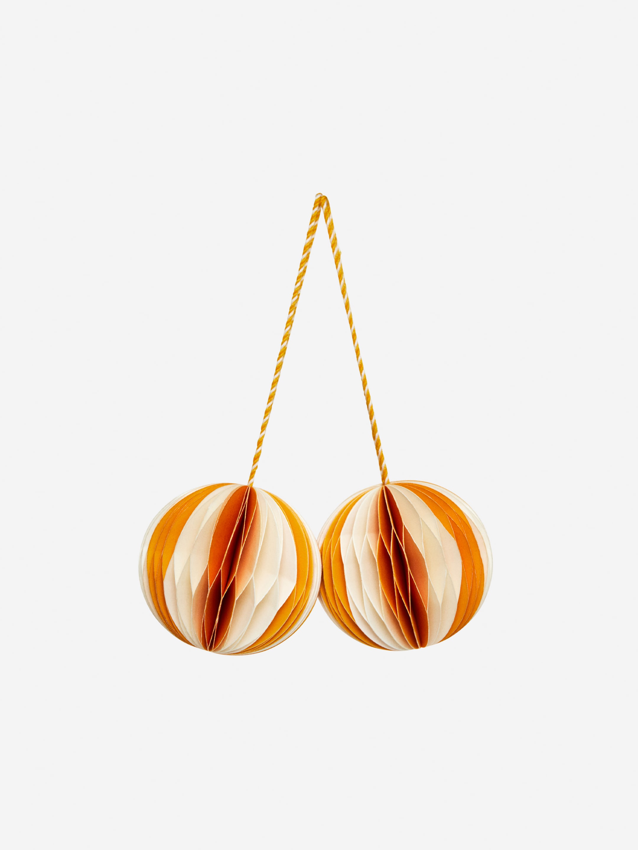 Honeycomb Ornaments Set of 2 - Yellow/Off White - Homeware - StillMedia/DescriptiveStillLife - 1