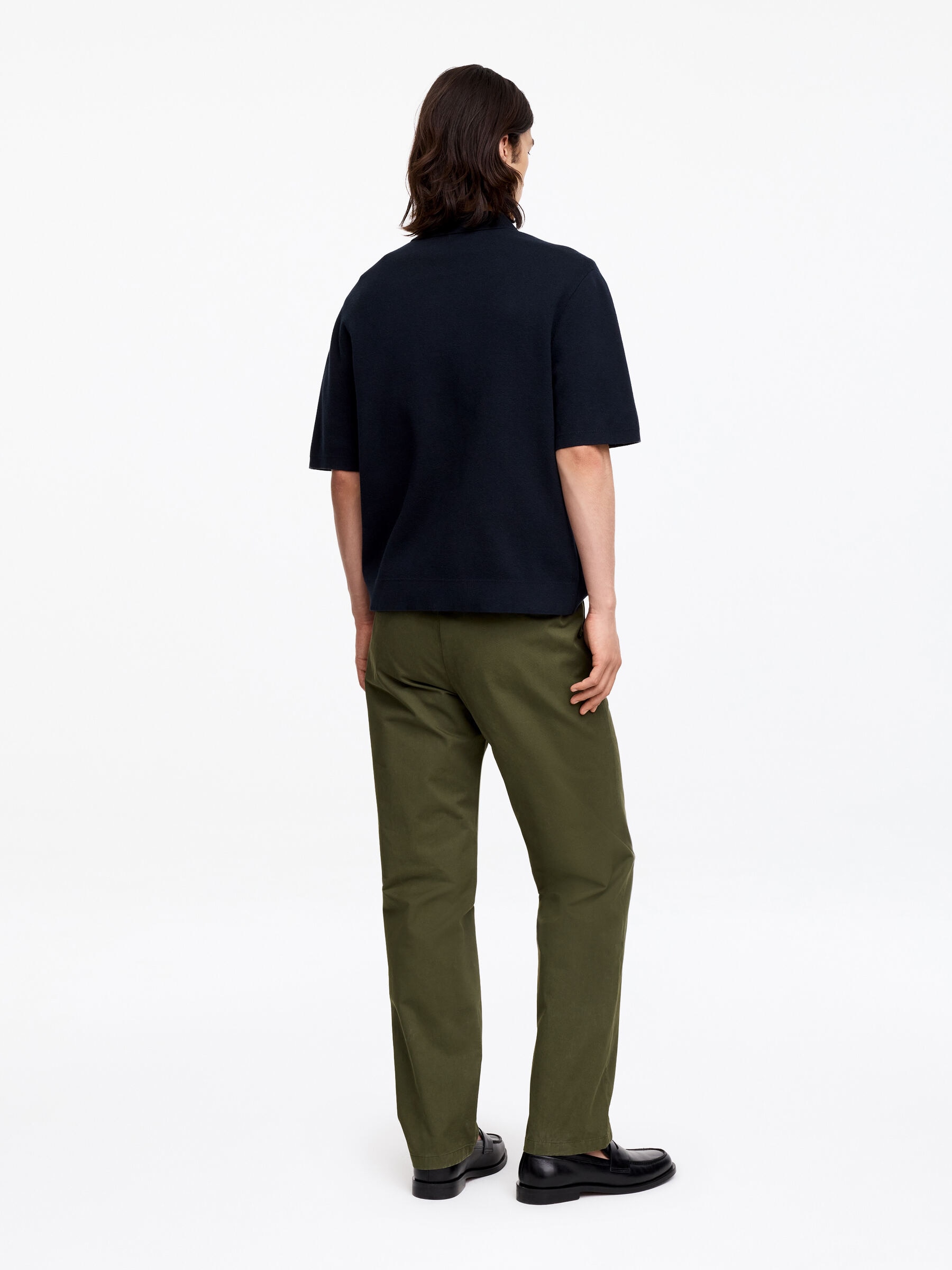 Pantalon chino droit en coton - Vert foncé - Regular fit - Homme - StillMedia/Lookbook - 3