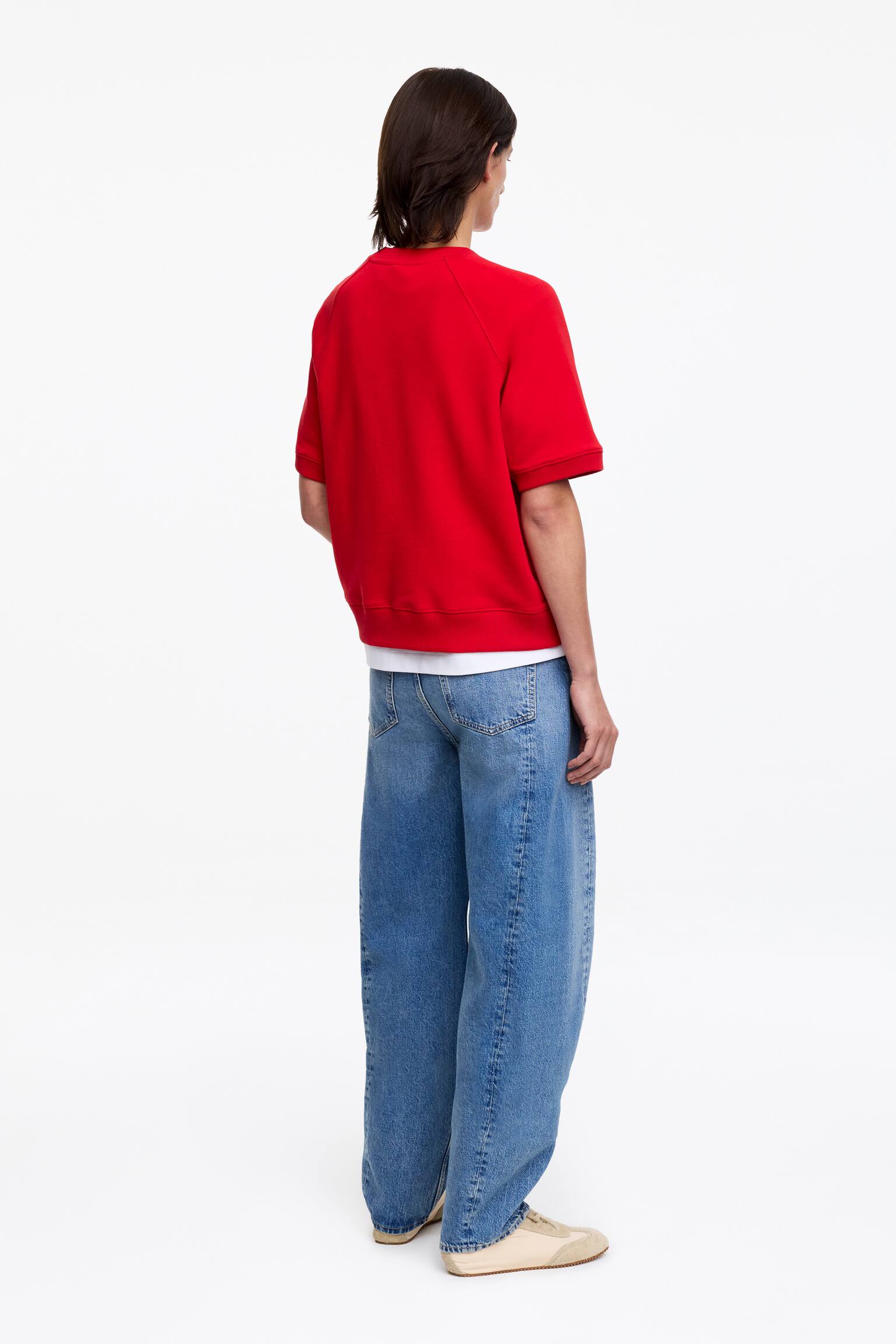 French Terry Sweatshirt - Red/Grijs gemêleerd - 5