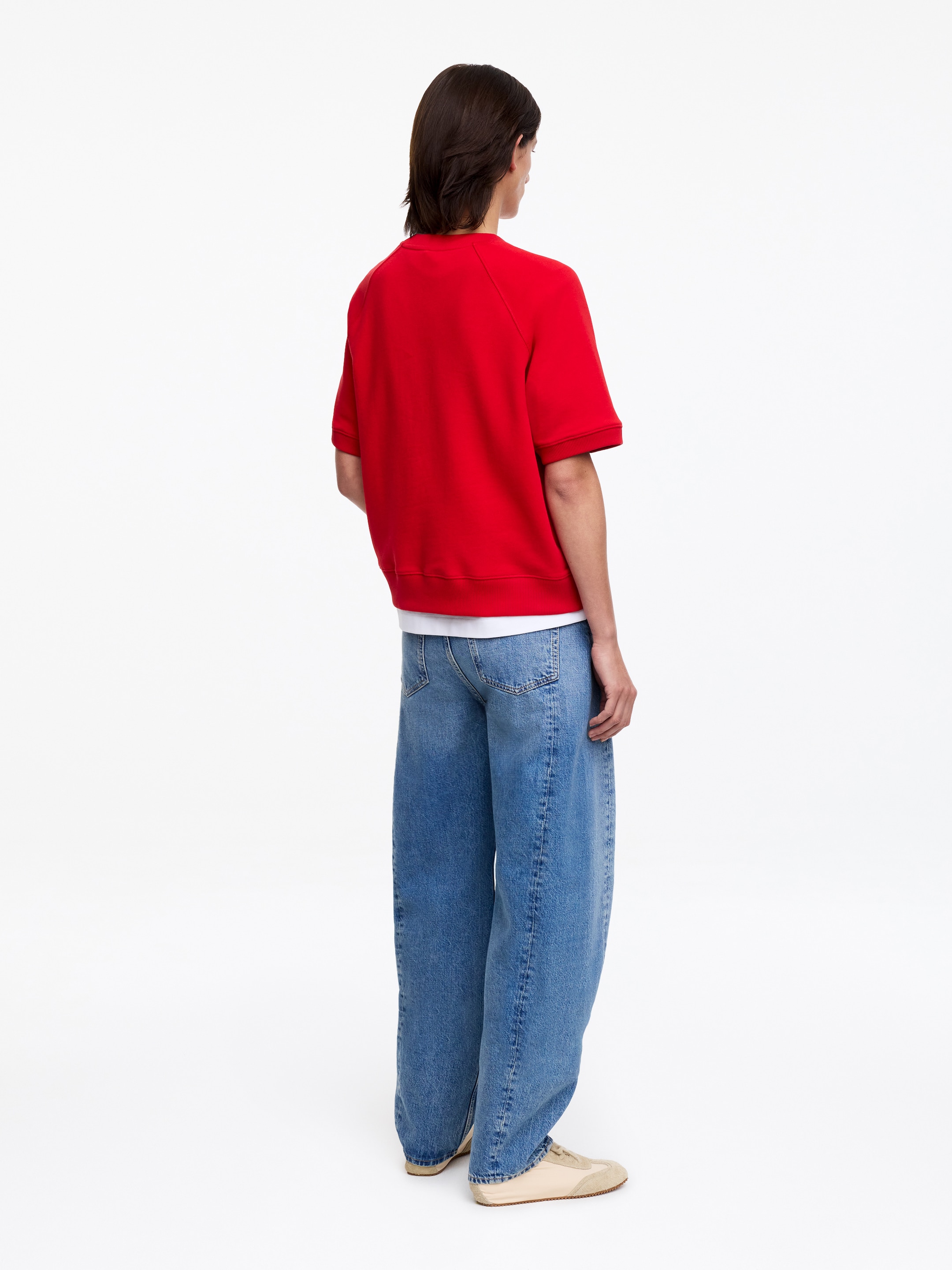 French Terry Sweatshirt - Red - Regular fit - Women - StillMedia/Lookbook - 7