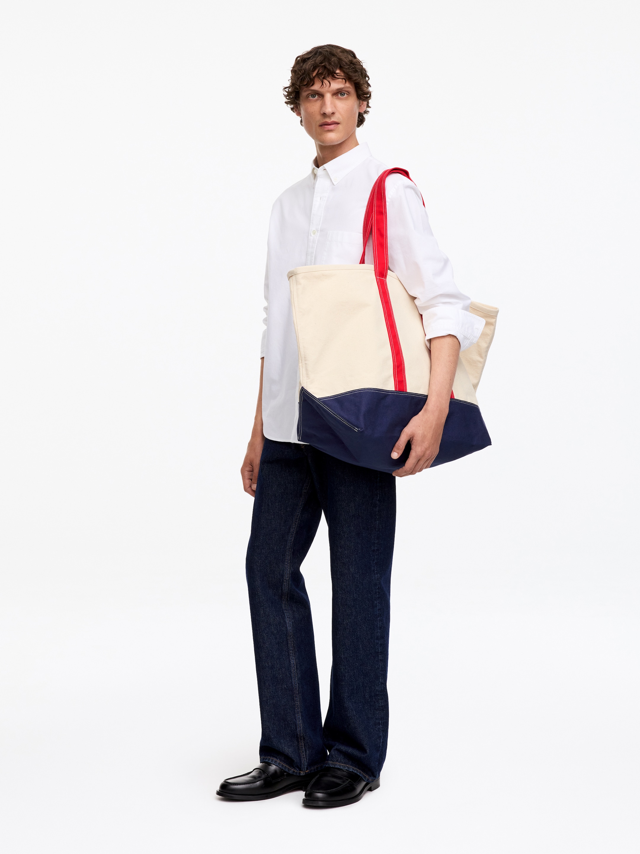 Large Canvas Tote Bag - Off-White/Navy - Men - StillMedia/Lookbook - 4