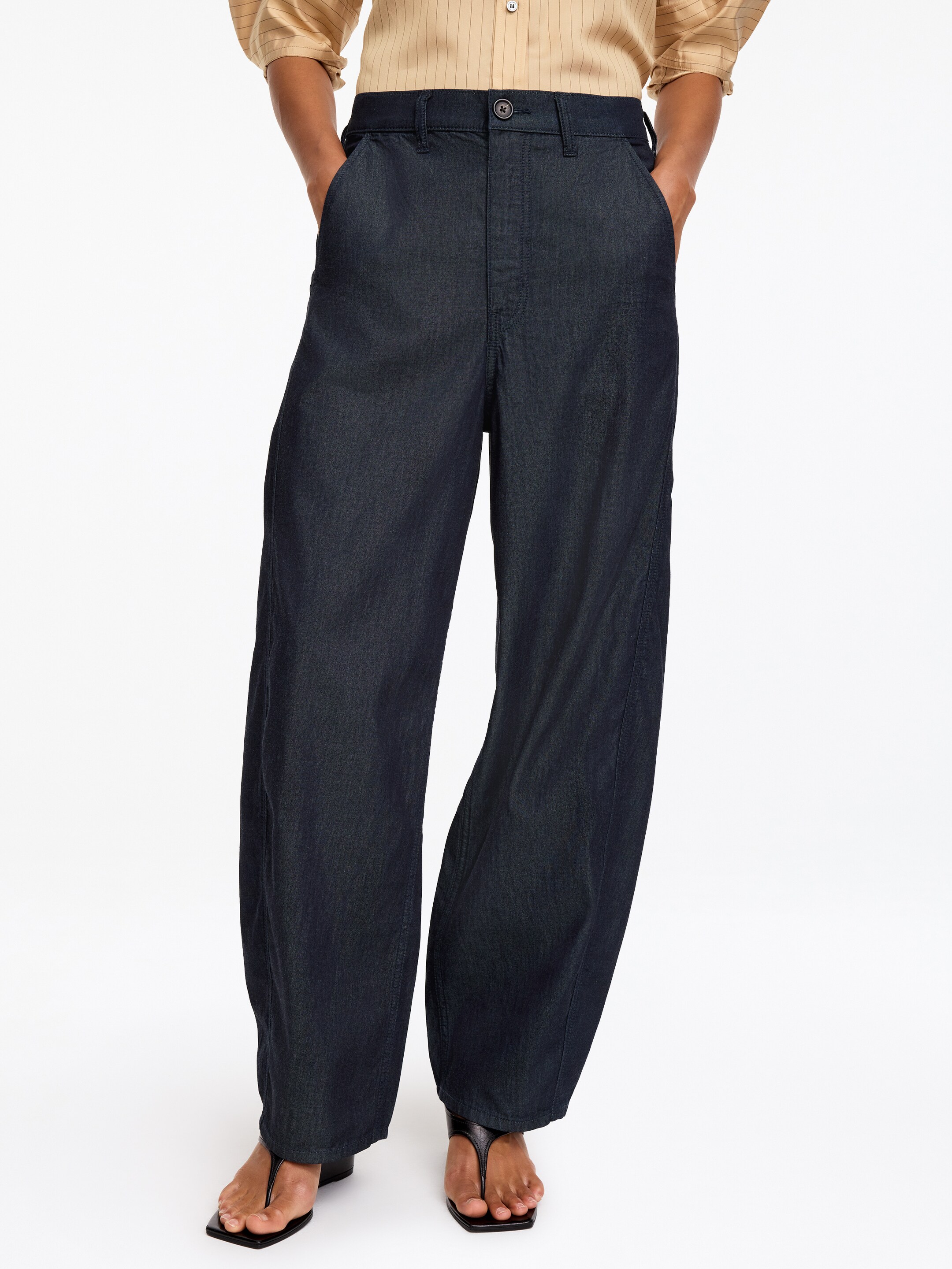 Jeans mit Barrel Legs - Dunkelblau - Regular Fit - Women - StillMedia/Lookbook - 3