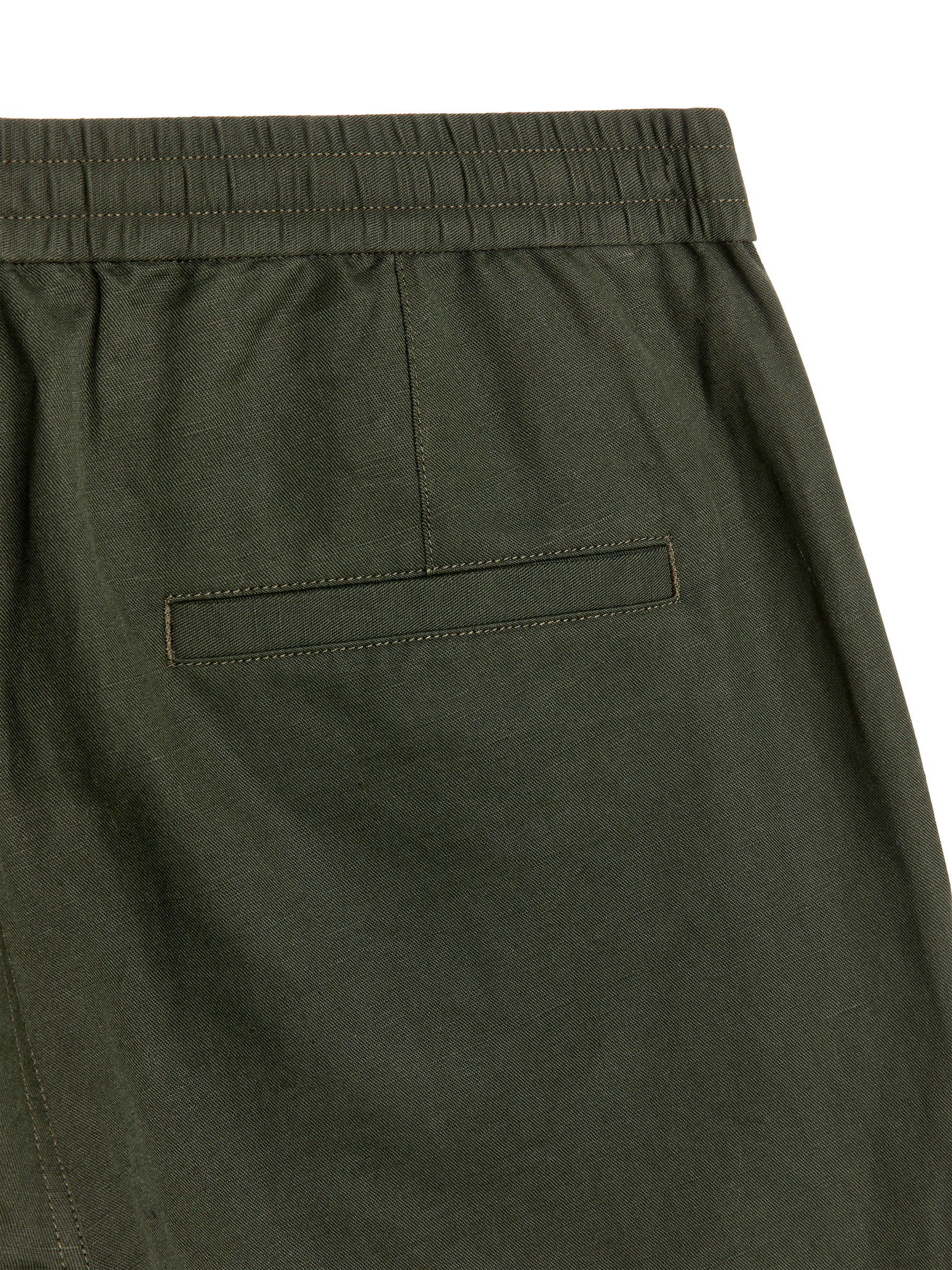 Linen Drawstring Trousers - Dark Green - Loose fit - Men - StillMedia/DescriptiveDetail - 1
