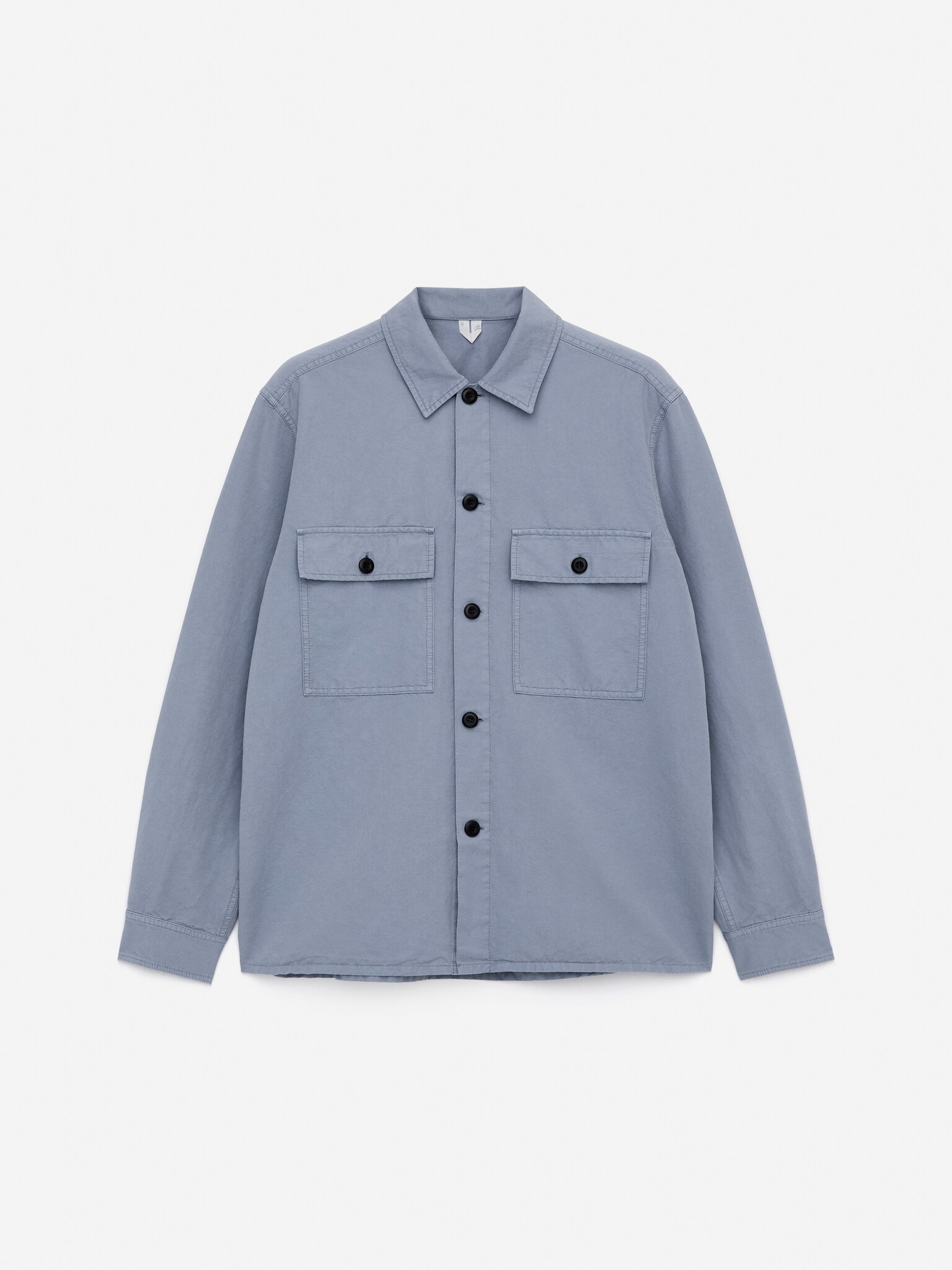 Sobrecamisa de lino y algodón - Azul empolvado/Verde empolvado