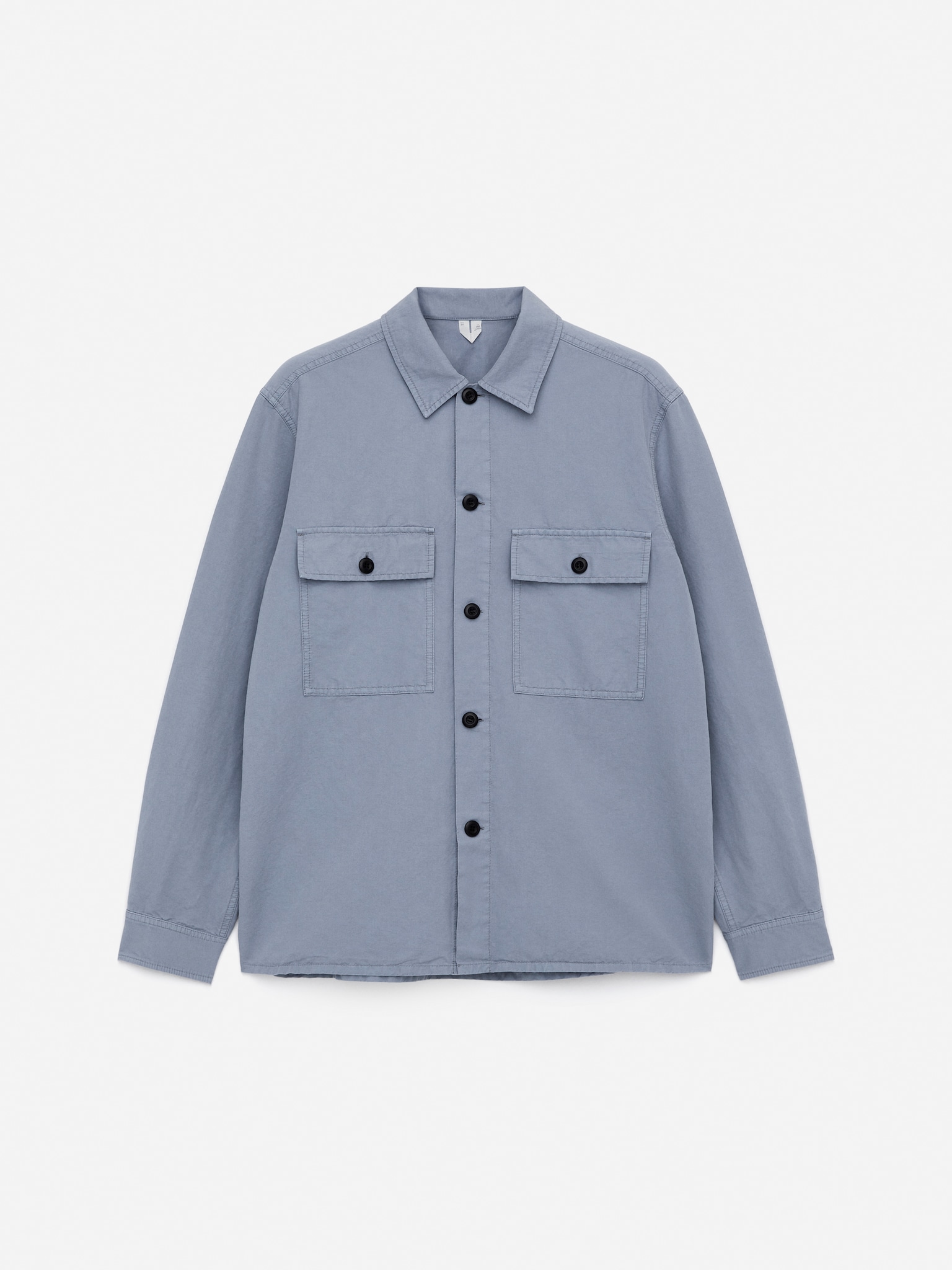 Sobrecamisa de lino y algodón - Azul empolvado/Verde empolvado