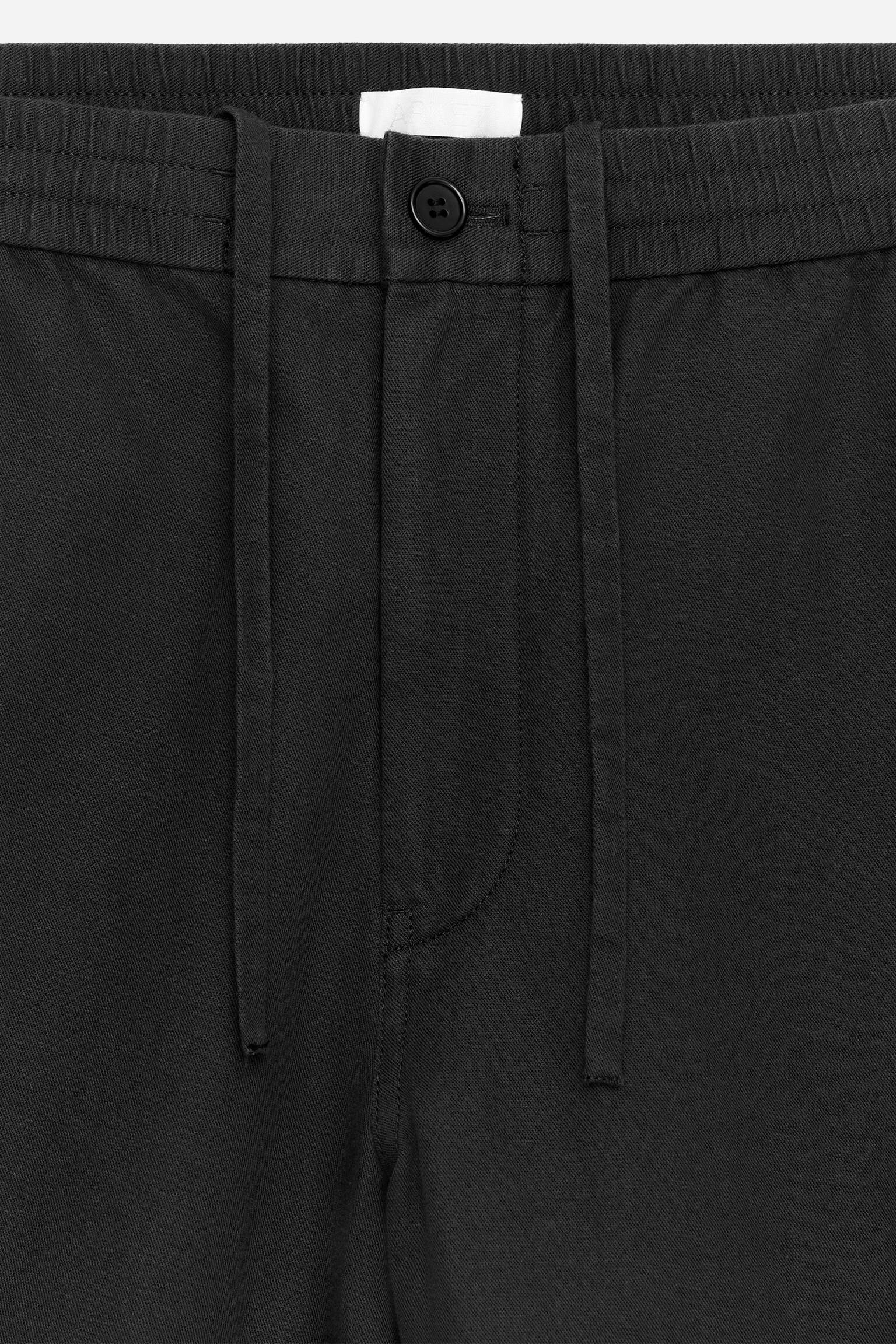 Pantaloni in misto lino-Nero - 6