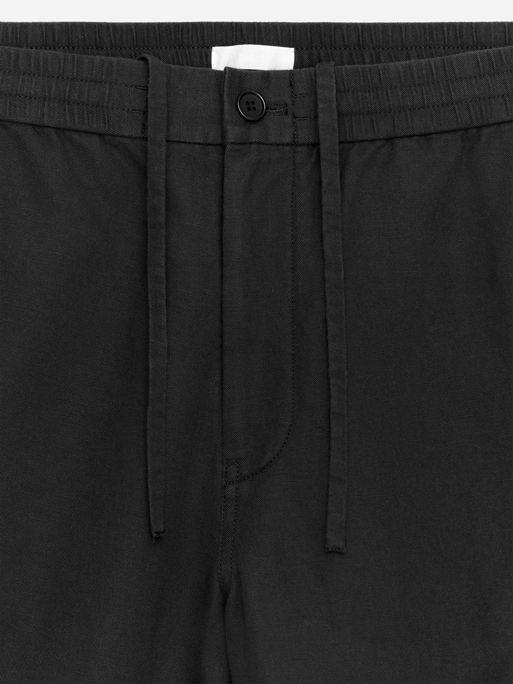 Linen Blend Trousers - Black - Relaxed fit - Men - StillMedia/DescriptiveDetail - 2