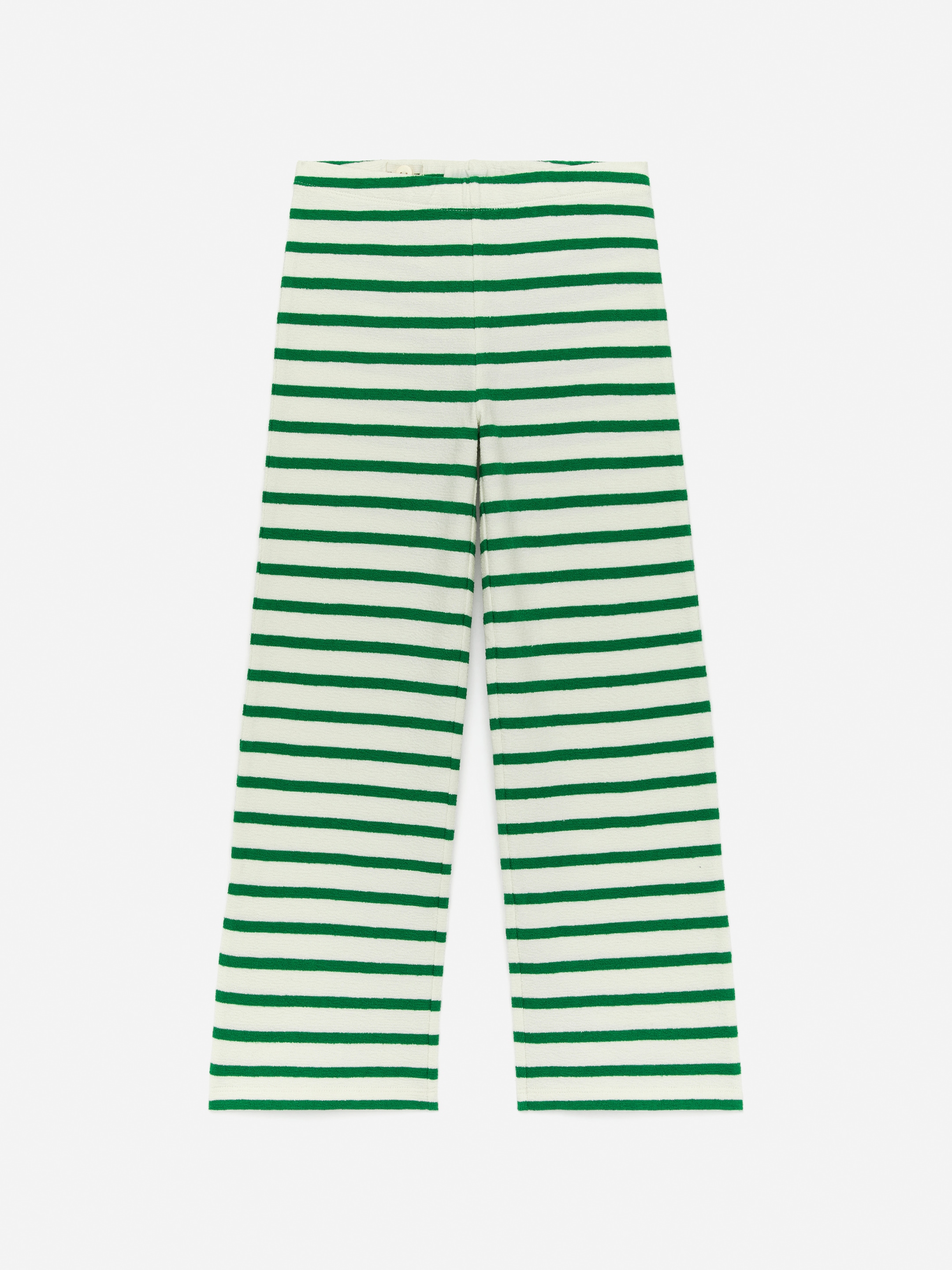 Rib Cotton Trousers - Off White/Green - Regular fit - Children - StillMedia/DescriptiveStillLife - 3
