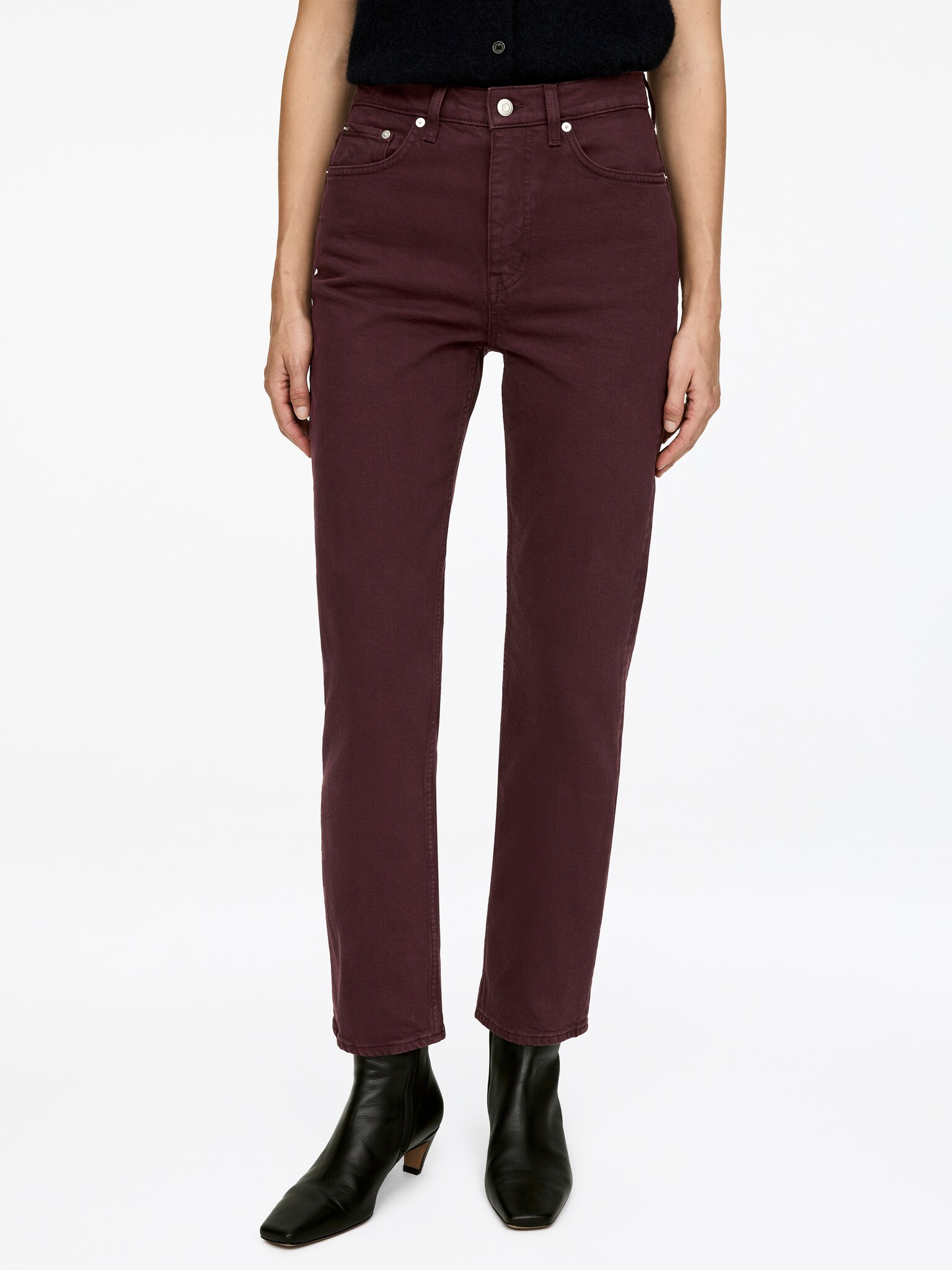 JADE Cropped Slim Jeans - Dunkelrot/Mittelblau/Verwaschenes Schwarz/Weiß/Dunkelblau/Blau/Schwarz/Dunkelblau/Dunkelblau - 6