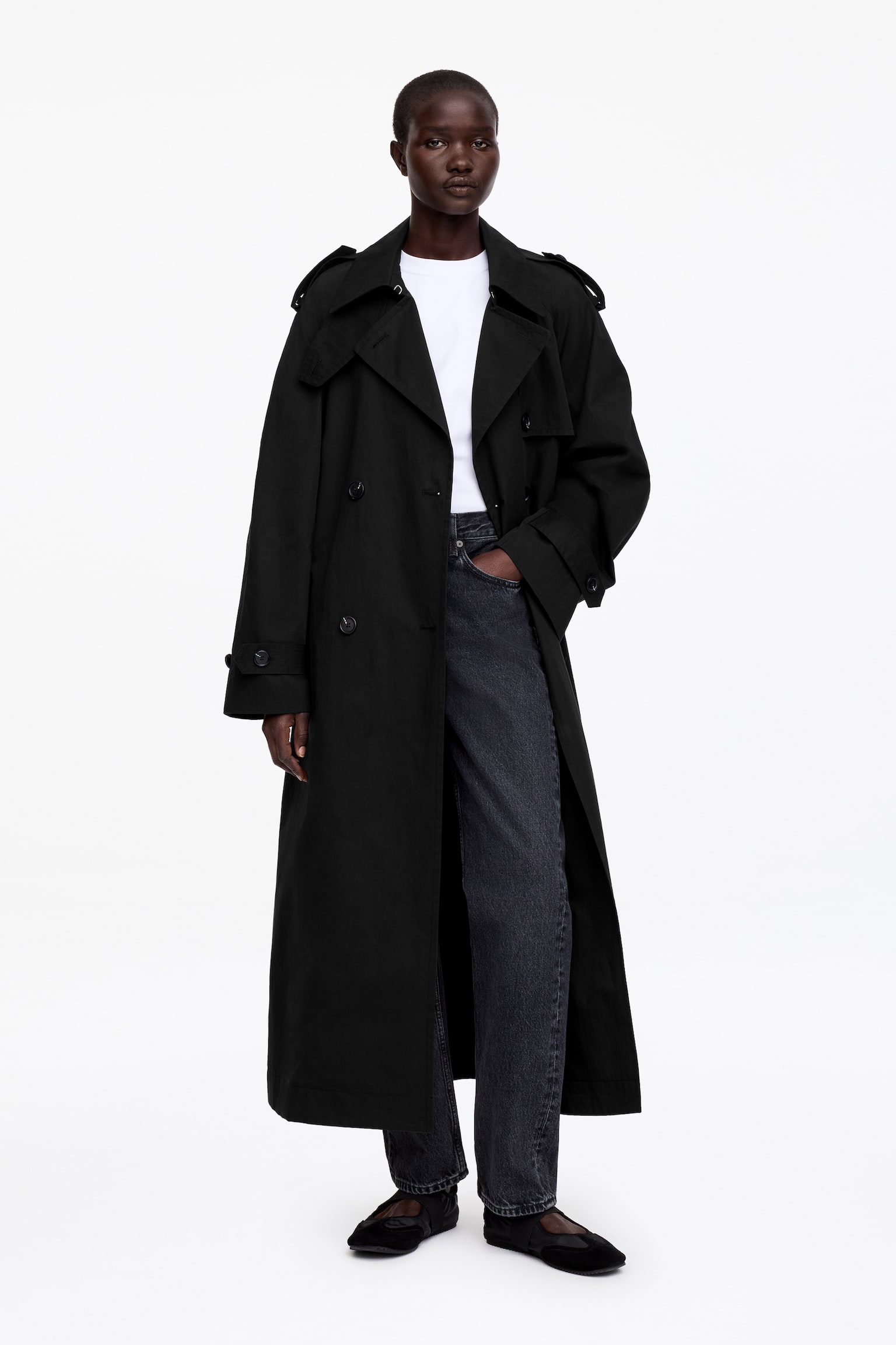 Oversize-Trenchcoat - Schwarz - 1