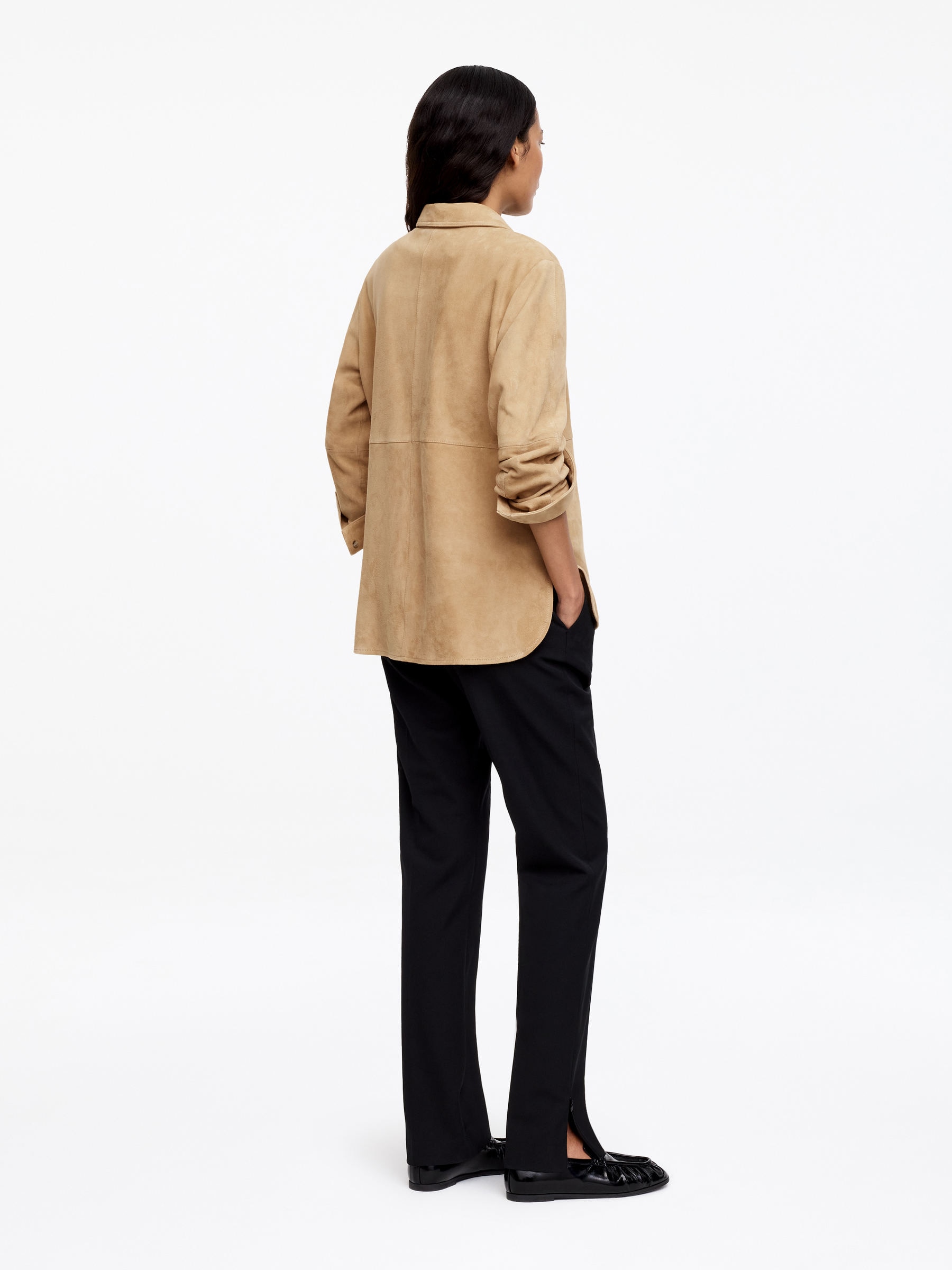 Suede Shirt - Beige - Regular fit - Women - StillMedia/Lookbook - 3