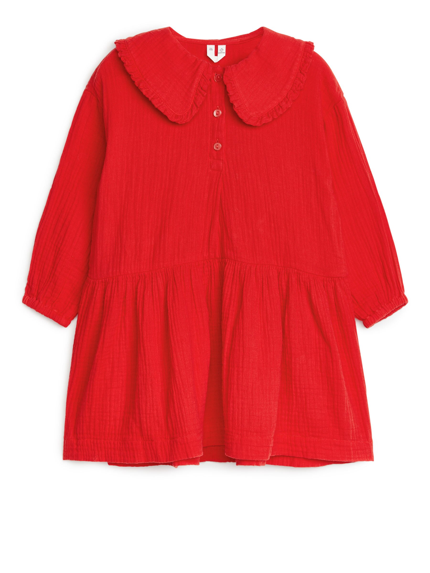Kleid aus Nesseltuch mit Rüschen - Rot - Oversize - Kinder - StillMedia/DescriptiveStillLife - 3