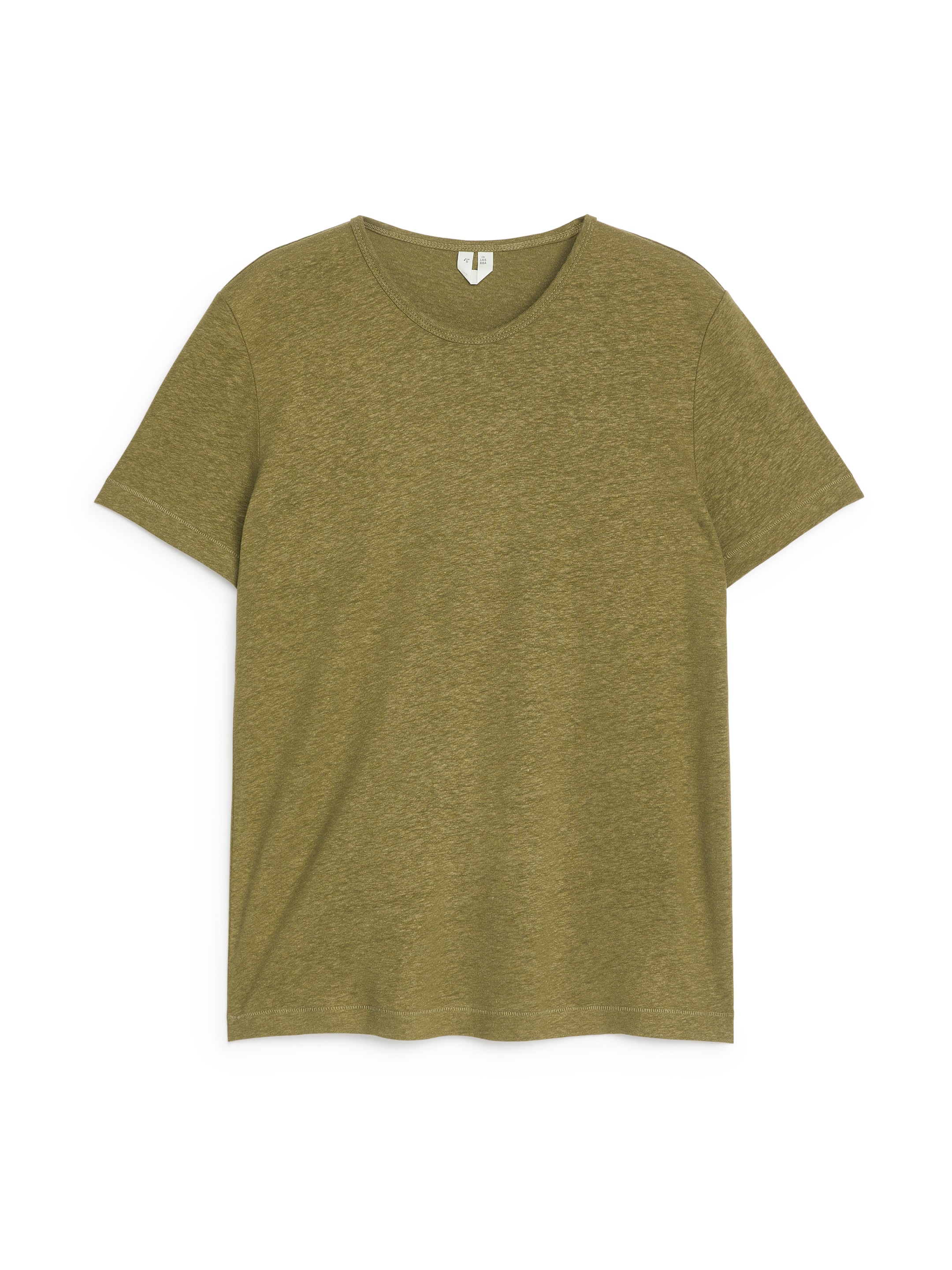 T-shirt i linneblandning - Kaki - Regular fit - Women - StillMedia/DescriptiveStillLife - 1