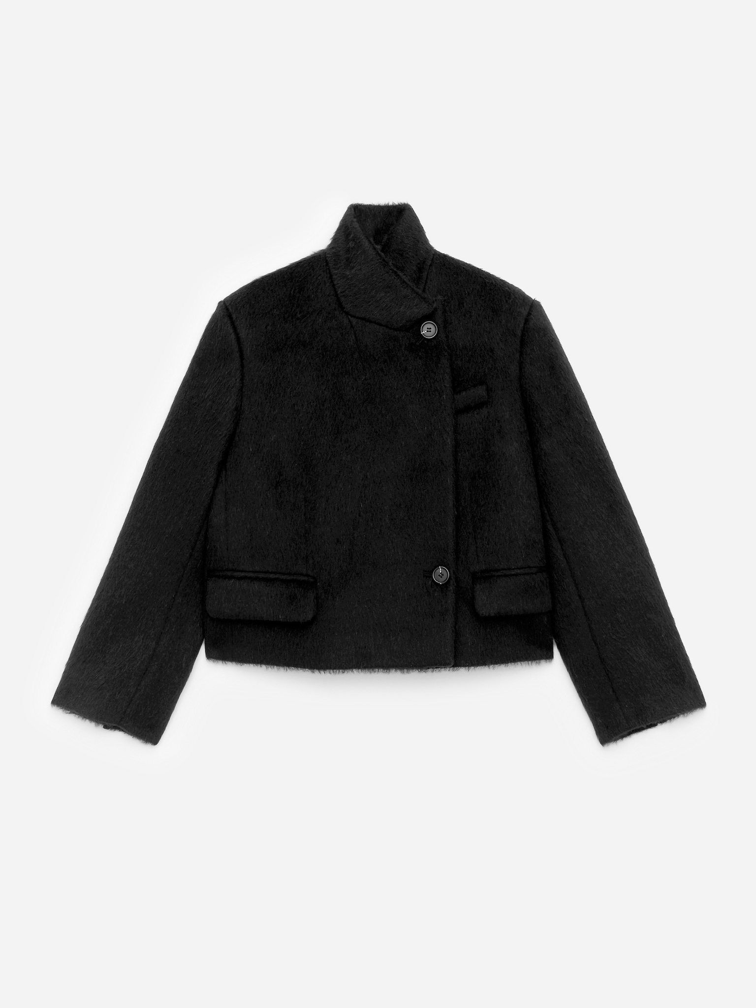 Wool-Alpaca Blend Jacket - Black - 2